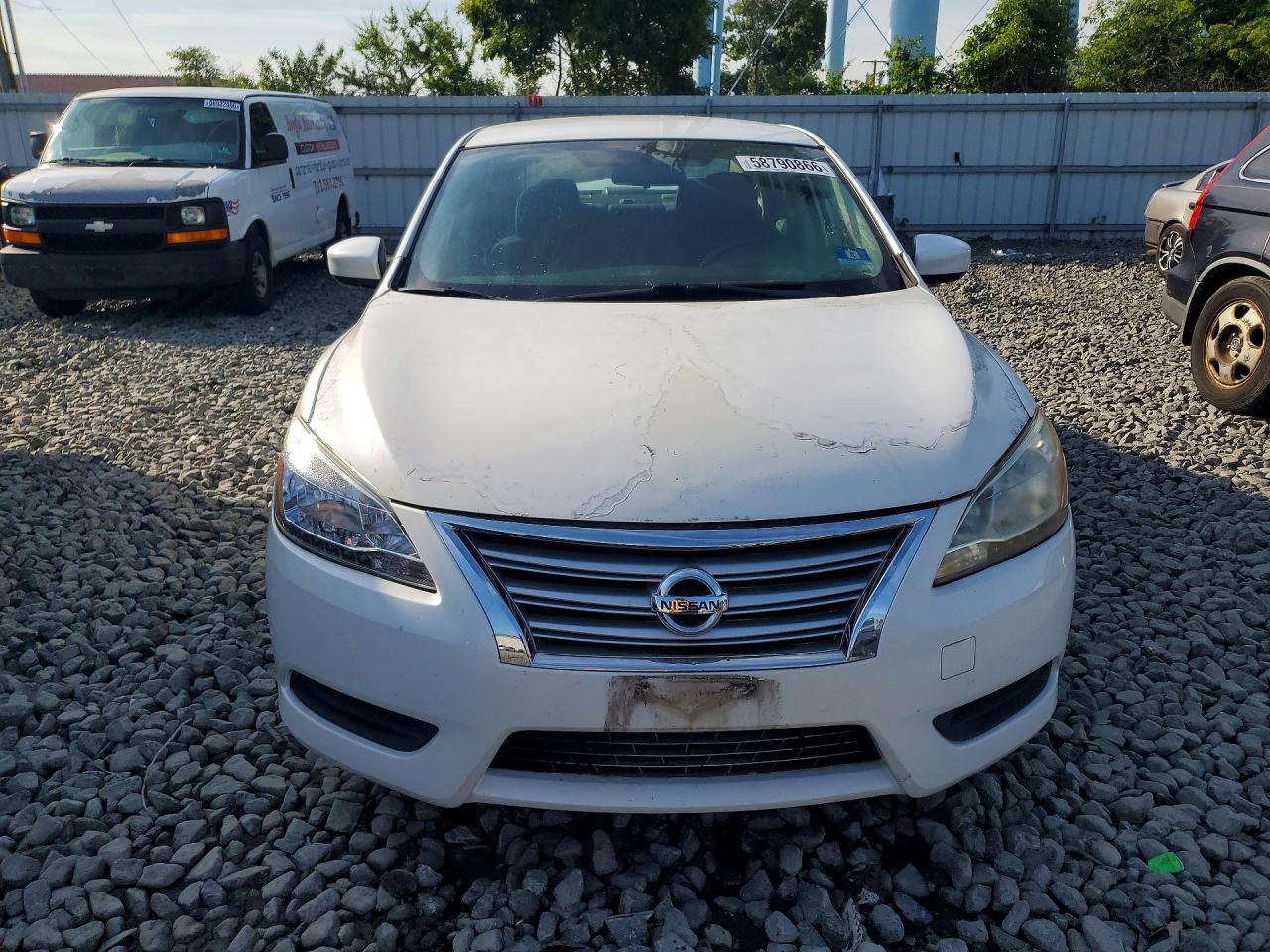 2014 Nissan Sentra Sv White vin: 3N1AB7AP9EL607613