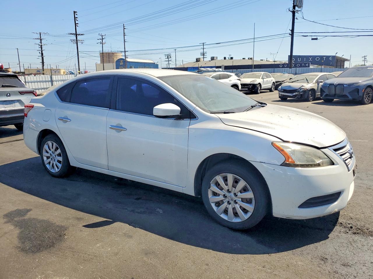 2014 Nissan Sentra Sv White vin: 3N1AB7AP9EL628588