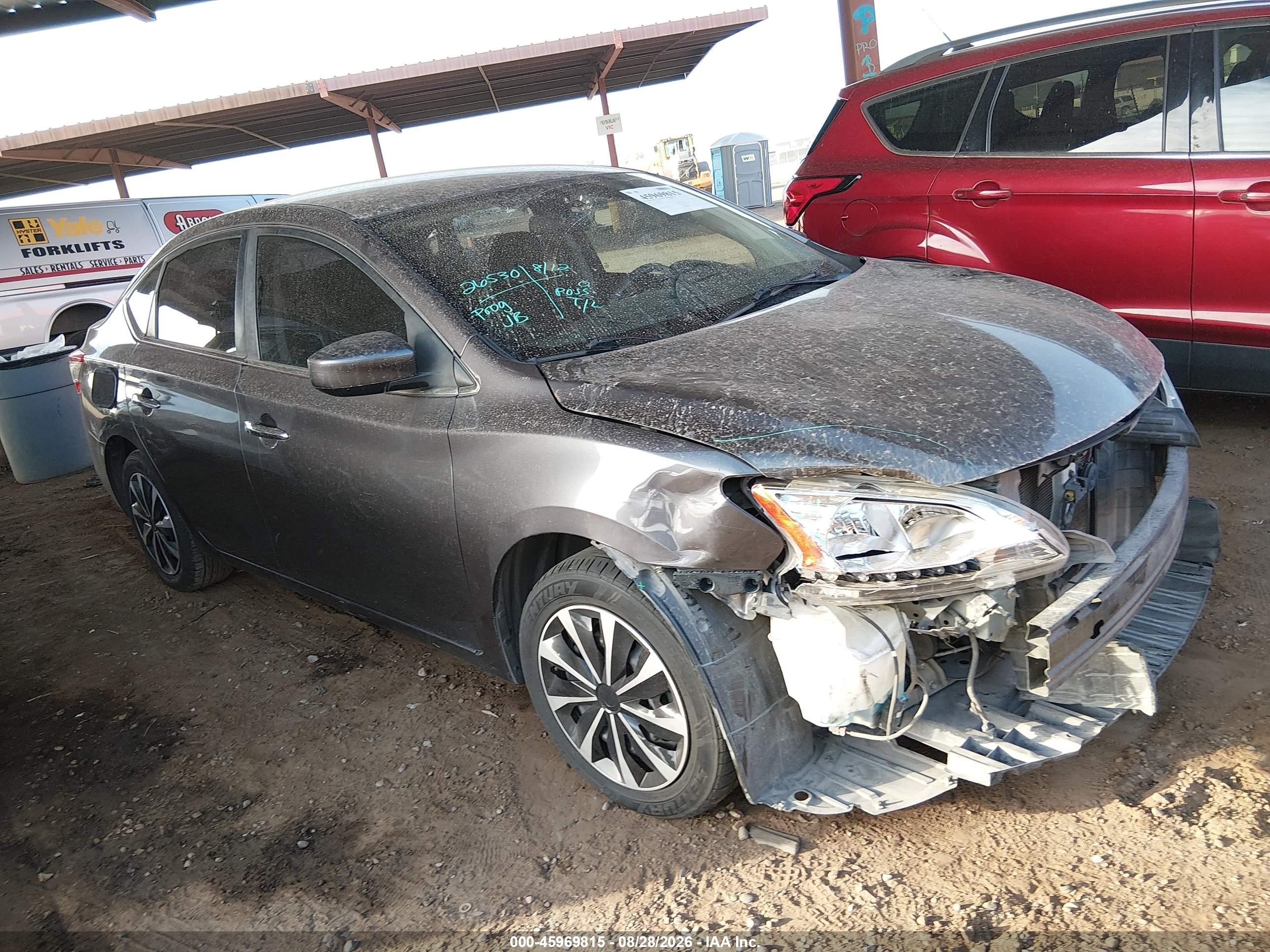 2014 Nissan Sentra S Gray vin: 3N1AB7AP9EL629255