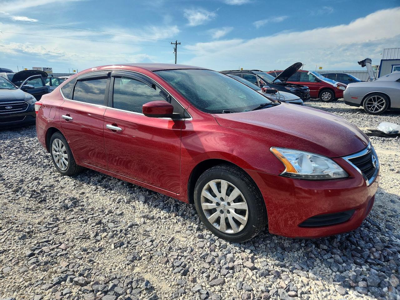 2014 Nissan Sentra S Red vin: 3N1AB7AP9EL645021