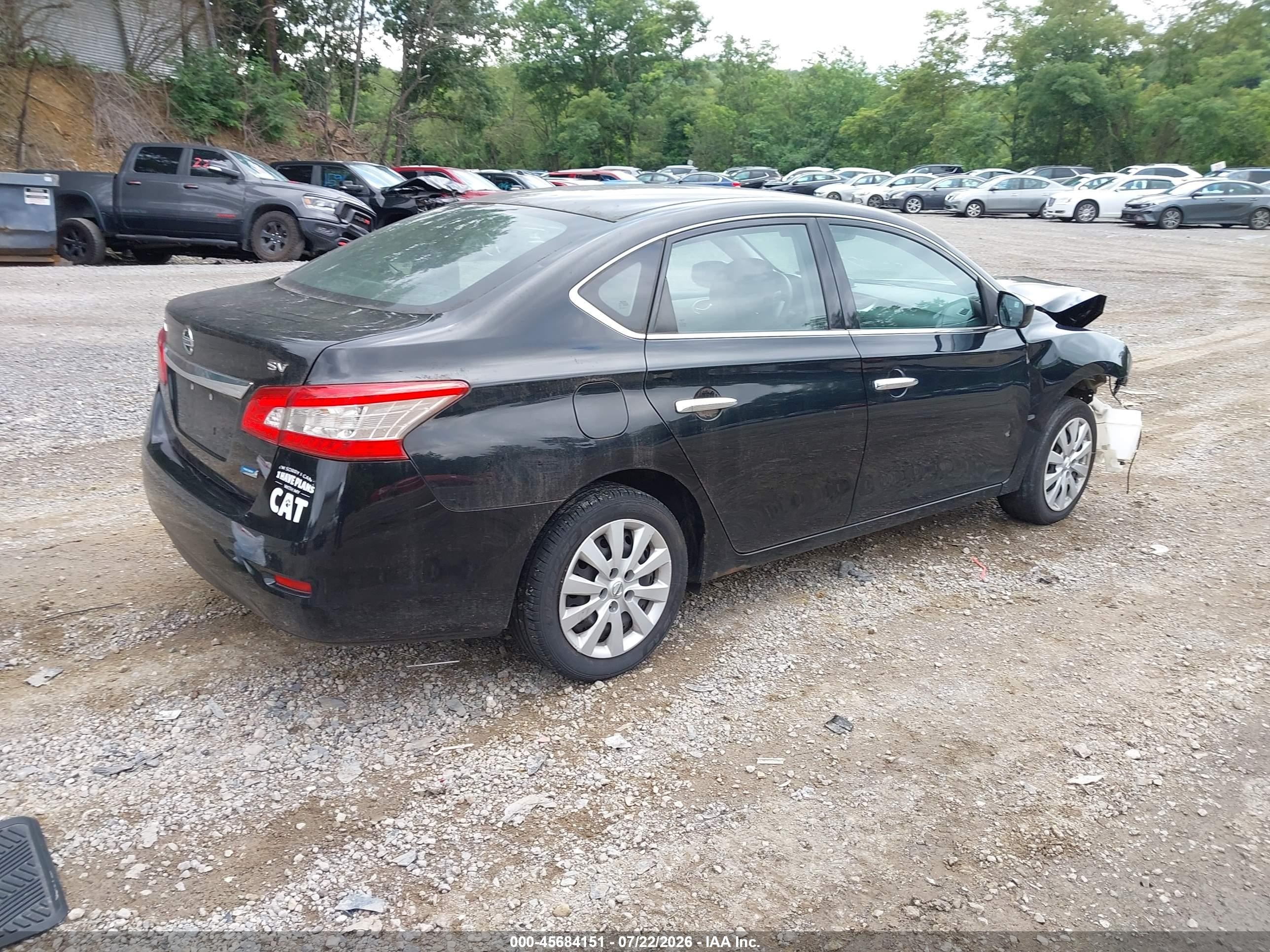 2014 Nissan Sentra Sv Черный vin: 3N1AB7AP9EL655581