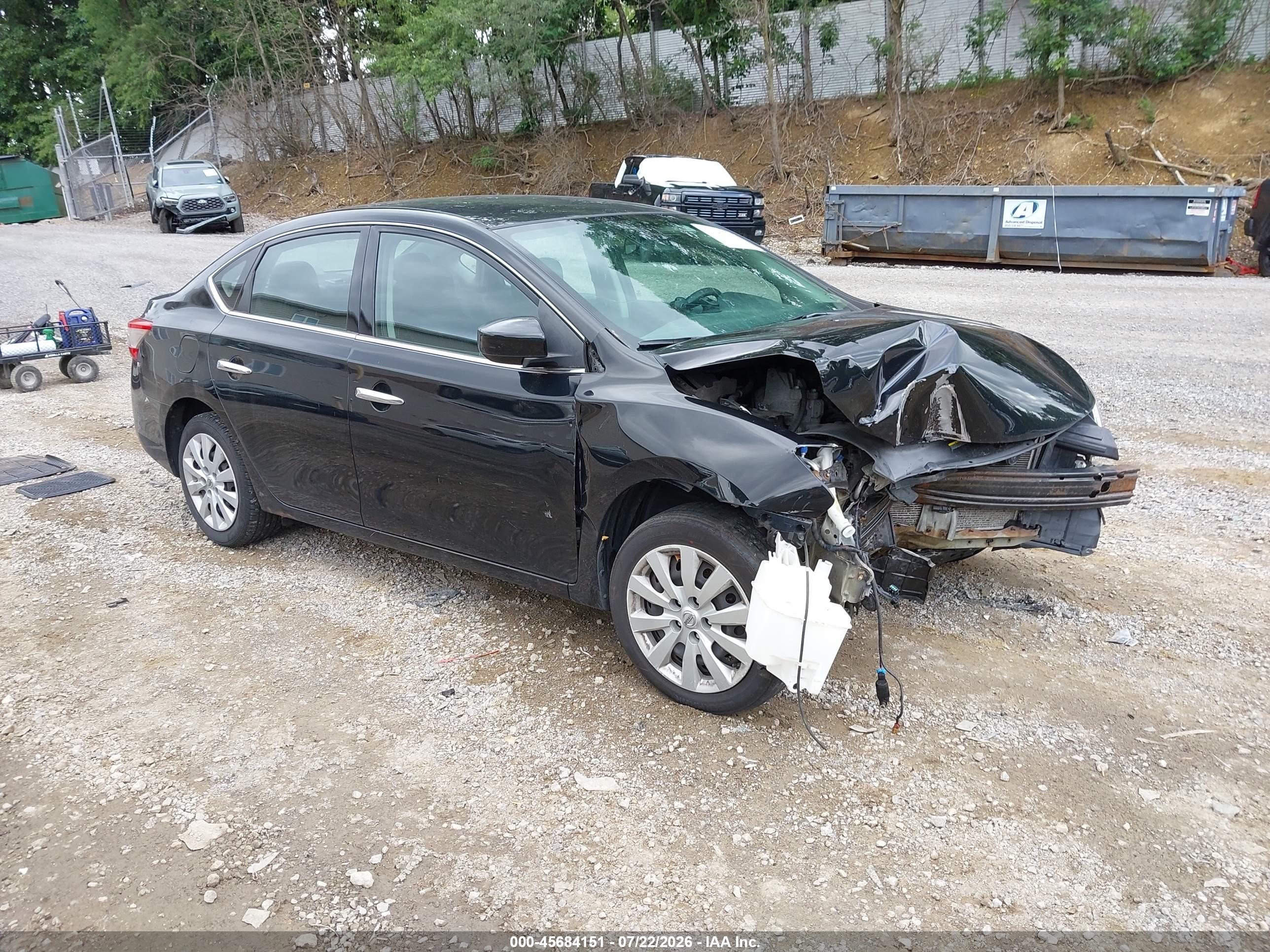 2014 Nissan Sentra Sv Black vin: 3N1AB7AP9EL655581