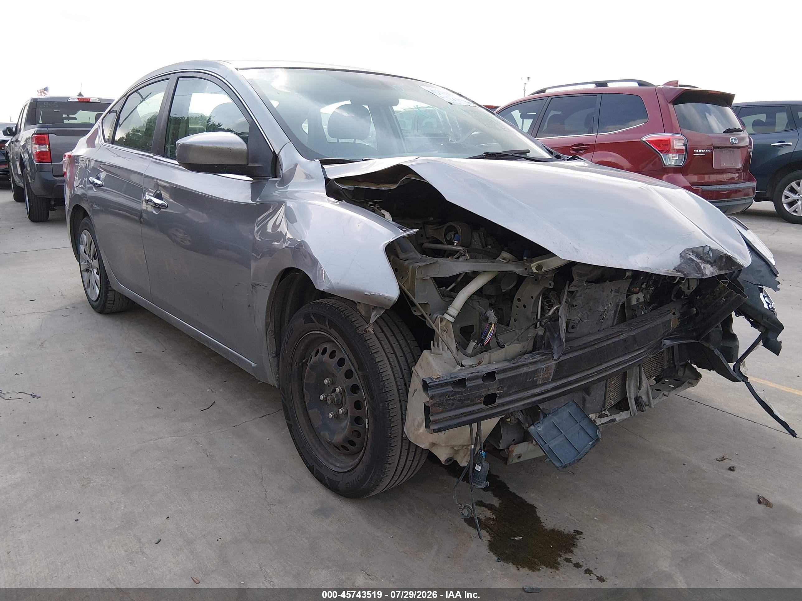 2014 Nissan Sentra S Silver vin: 3N1AB7AP9EL682196