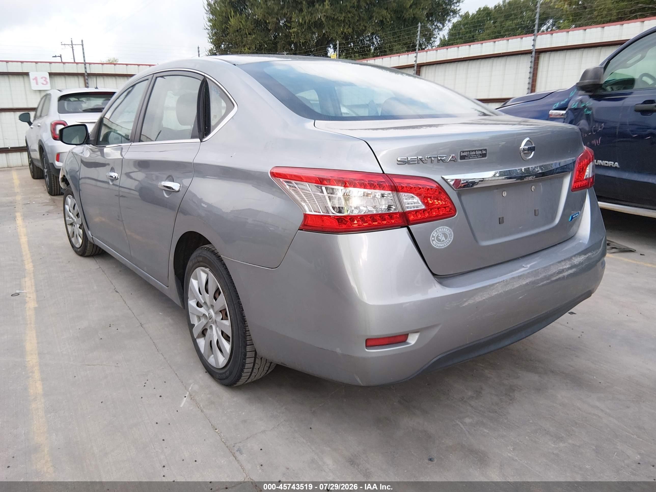 2014 Nissan Sentra S Silver vin: 3N1AB7AP9EL682196