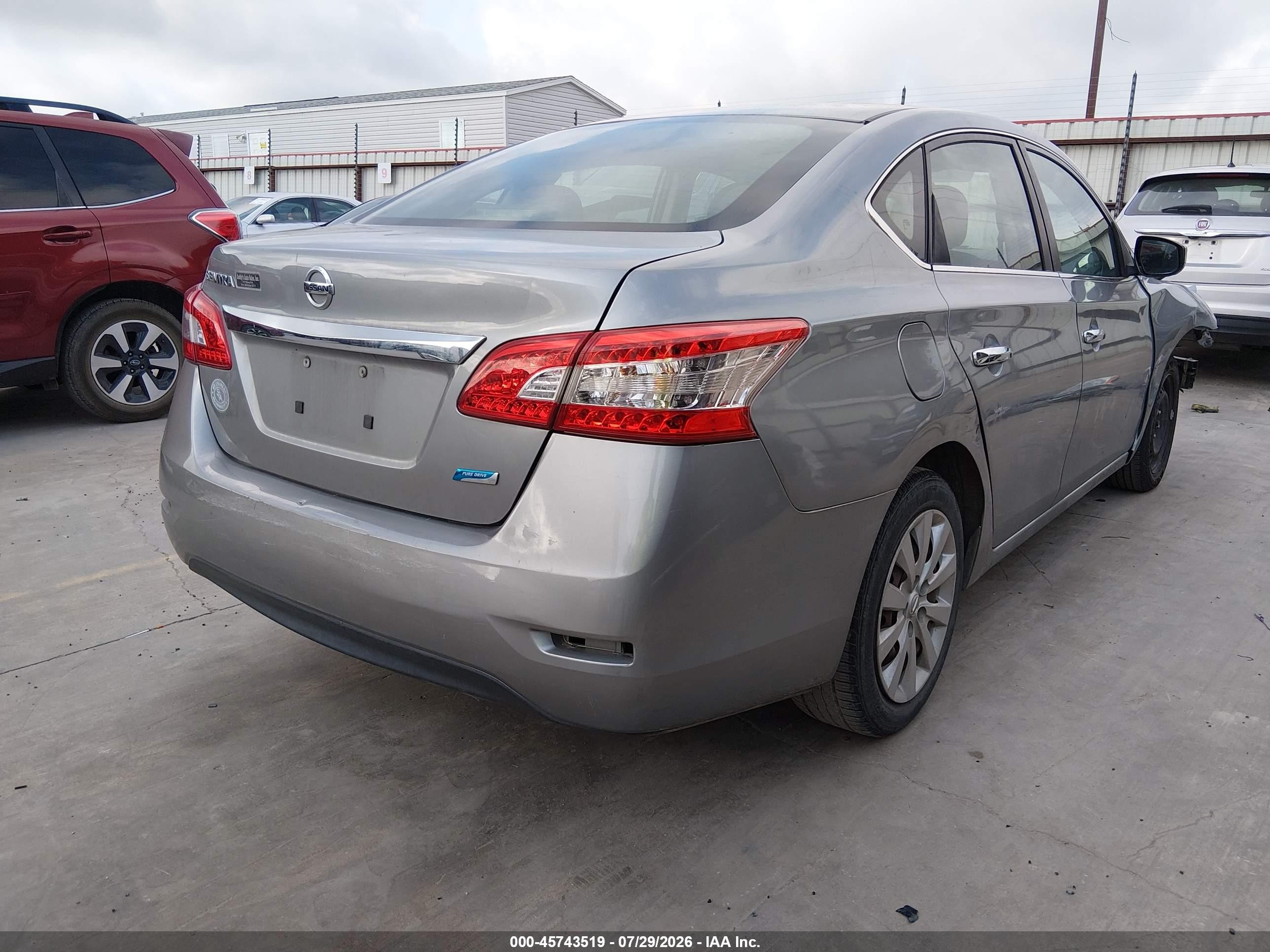 2014 Nissan Sentra S Silver vin: 3N1AB7AP9EL682196