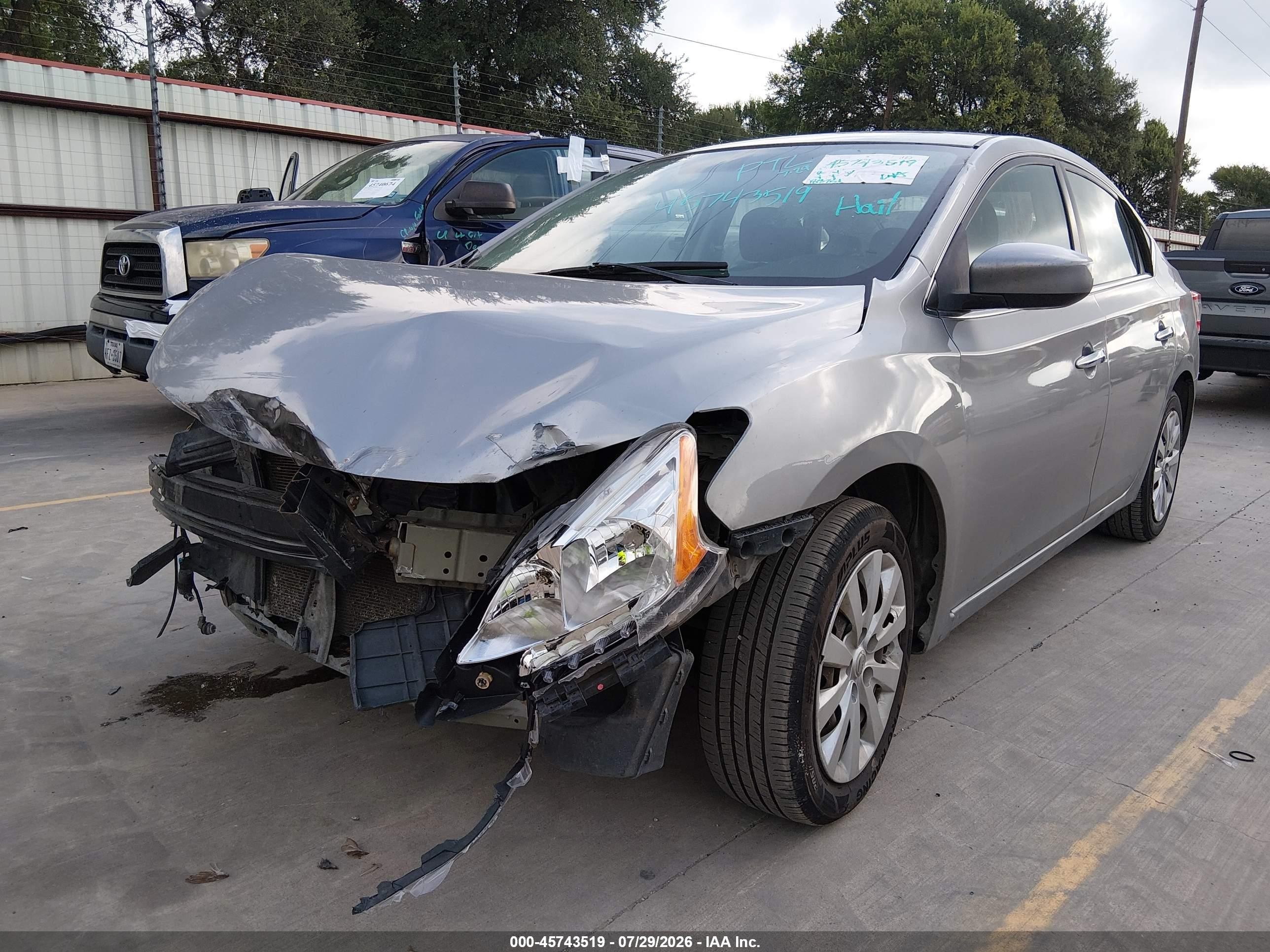 2014 Nissan Sentra S Silver vin: 3N1AB7AP9EL682196