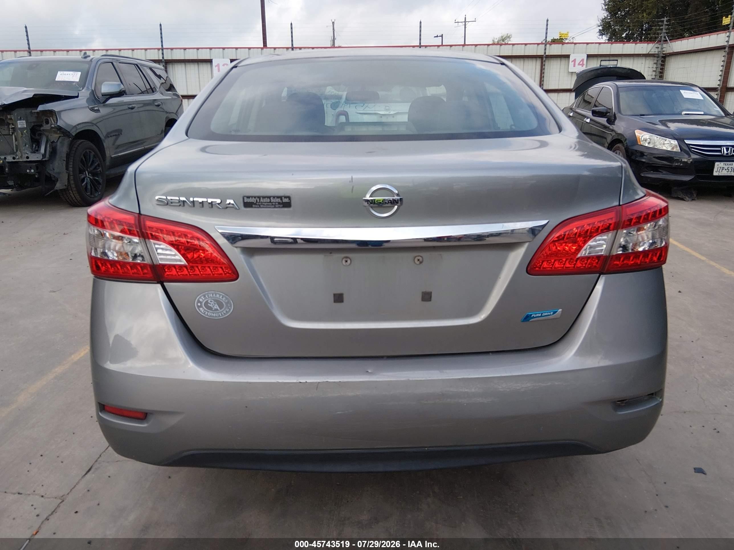 2014 Nissan Sentra S Silver vin: 3N1AB7AP9EL682196