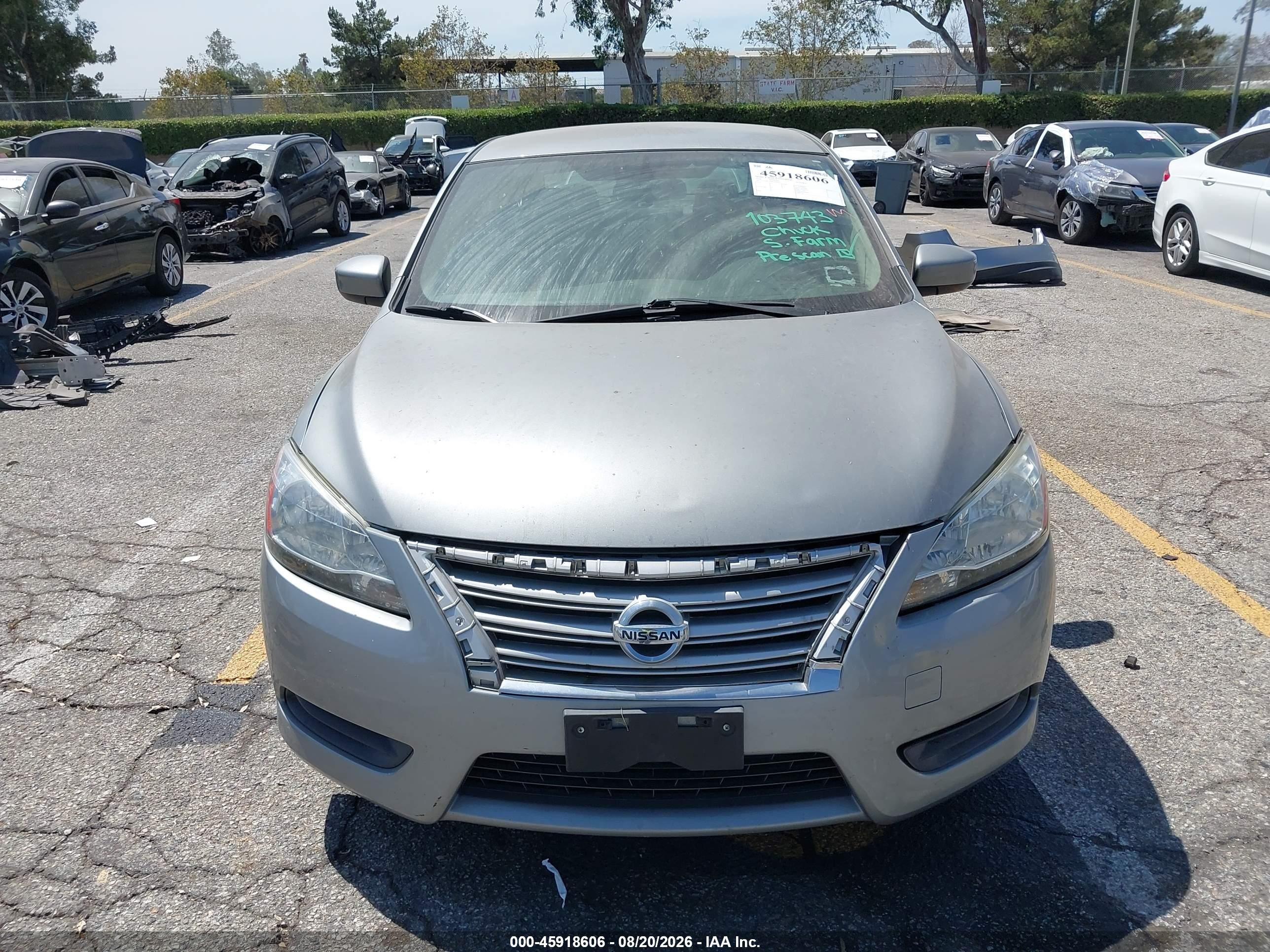 2014 Nissan Sentra S Silver vin: 3N1AB7AP9EL682893