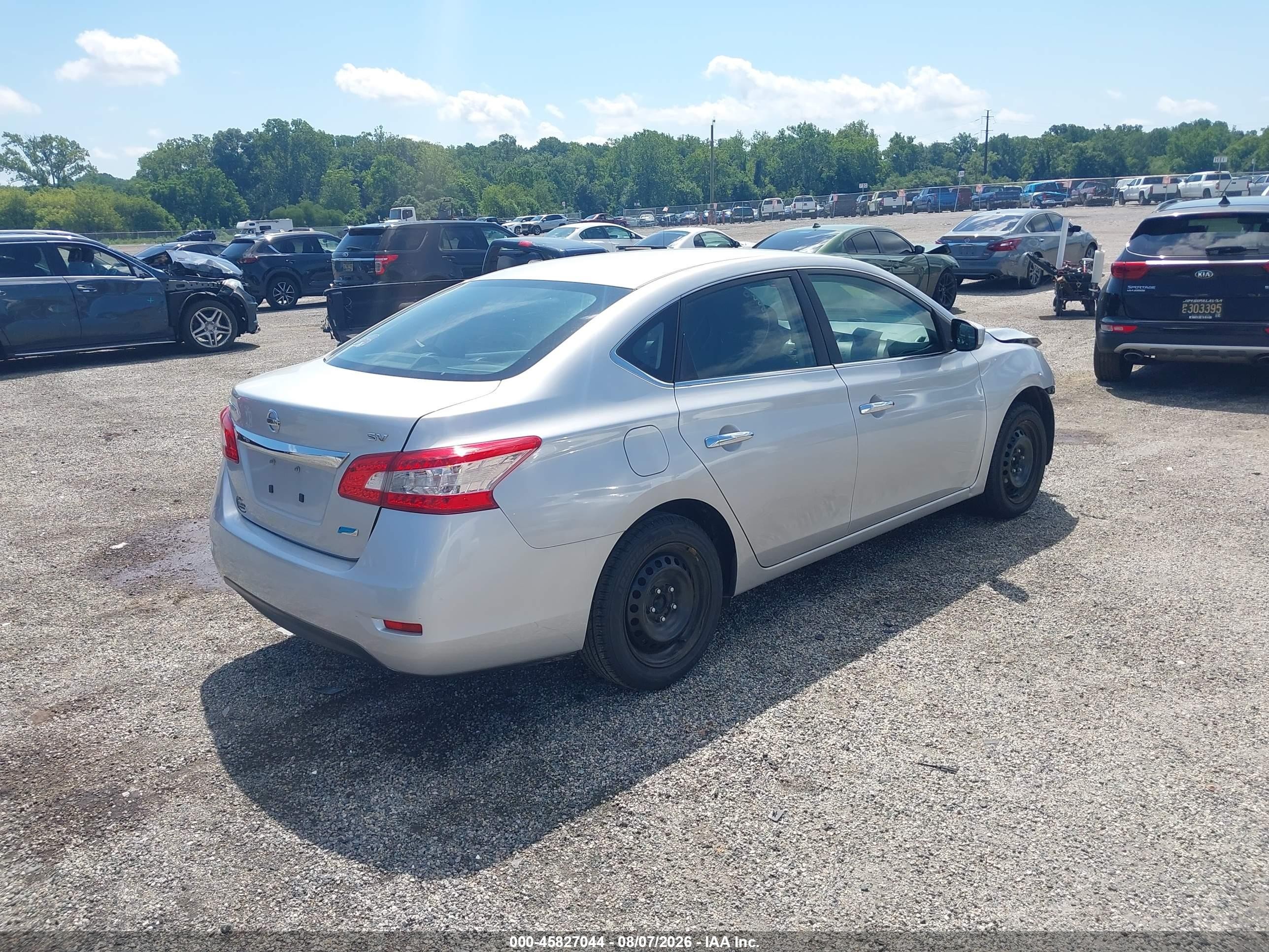 2014 Nissan Sentra Fe+ S/fe+ Sv/s/sl/sr/sv Серебряный vin: 3N1AB7AP9EL687124