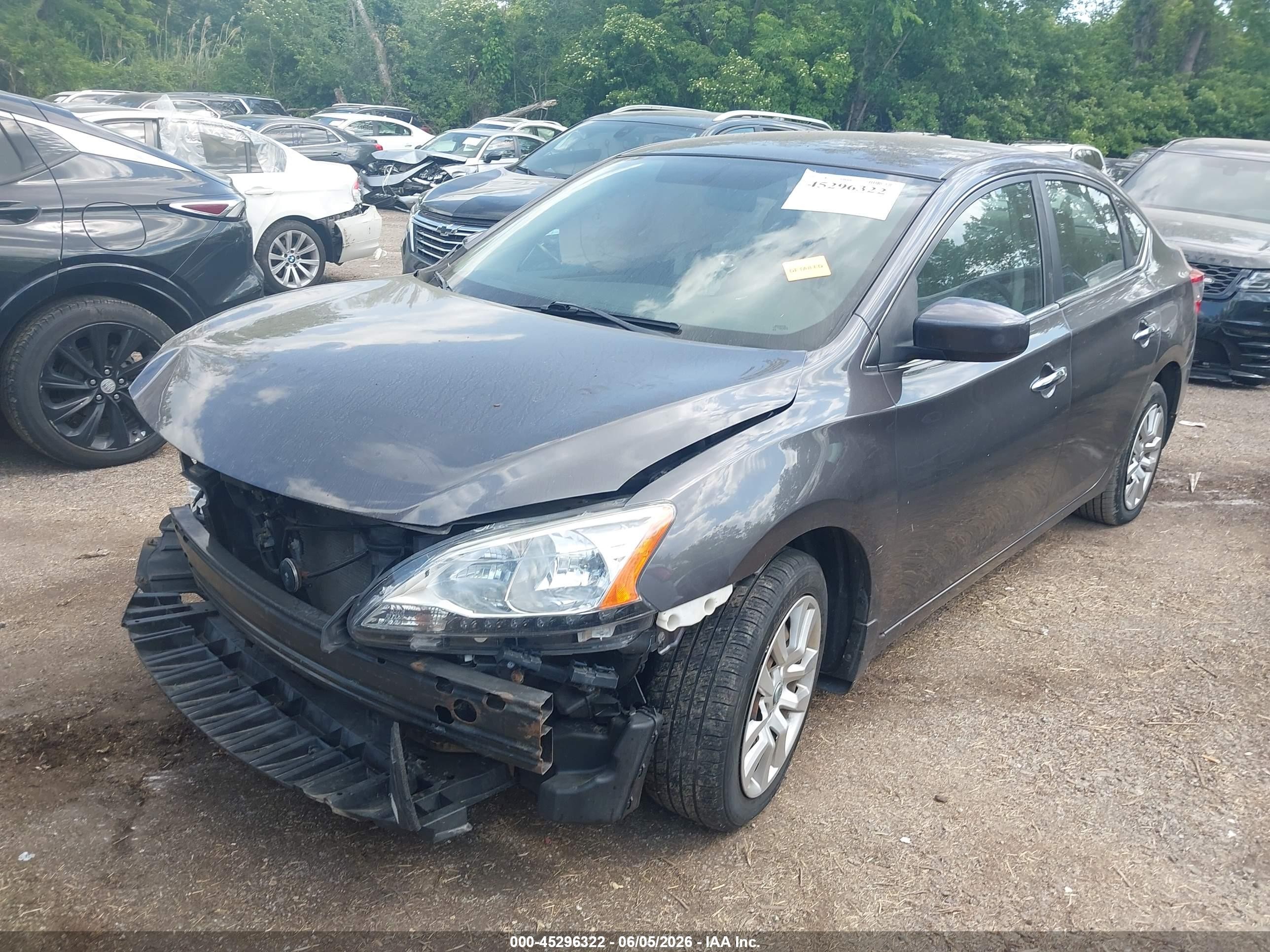 2014 Nissan Sentra S Серый vin: 3N1AB7AP9EL695952