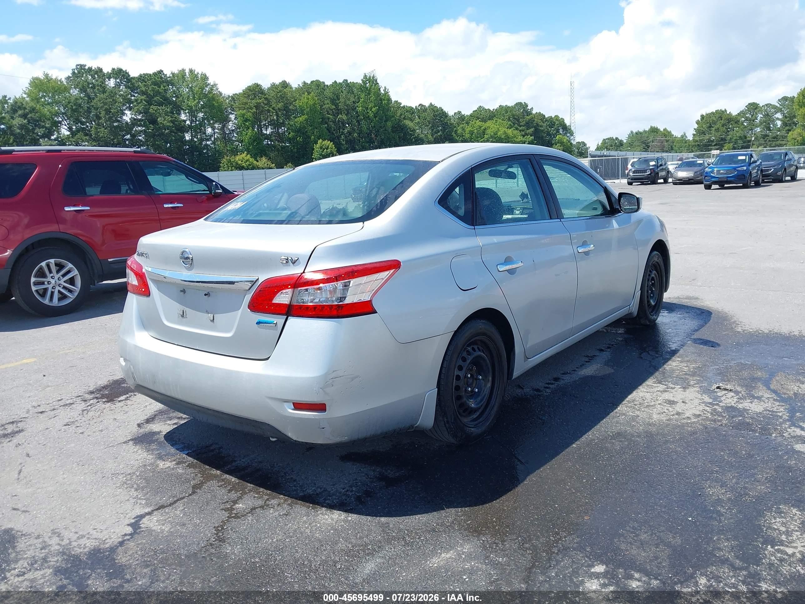 2014 Nissan Sentra Fe+ S/fe+ Sv/s/sl/sr/sv Gray vin: 3N1AB7AP9EY209787