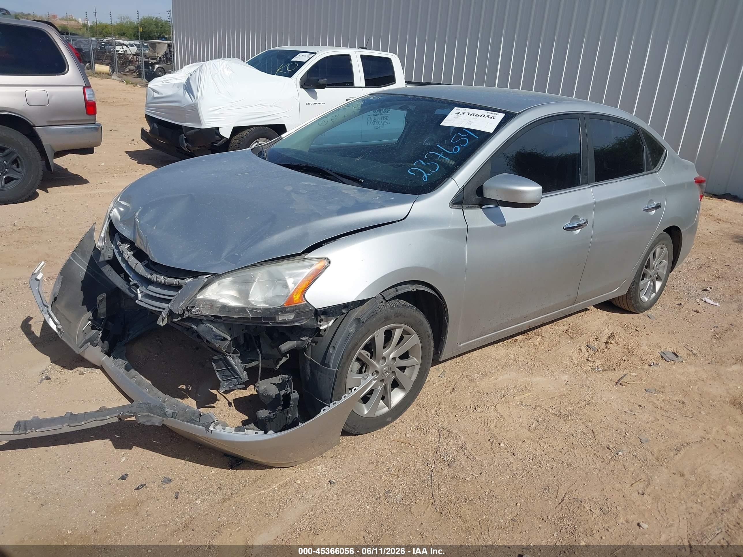 2014 Nissan Sentra Sv Серебряный vin: 3N1AB7AP9EY237654