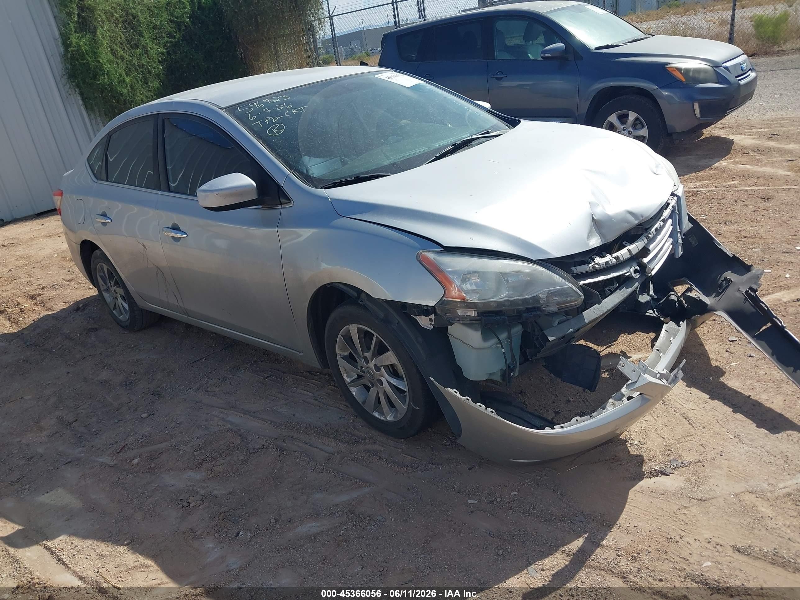 2014 Nissan Sentra Sv Серебряный vin: 3N1AB7AP9EY237654