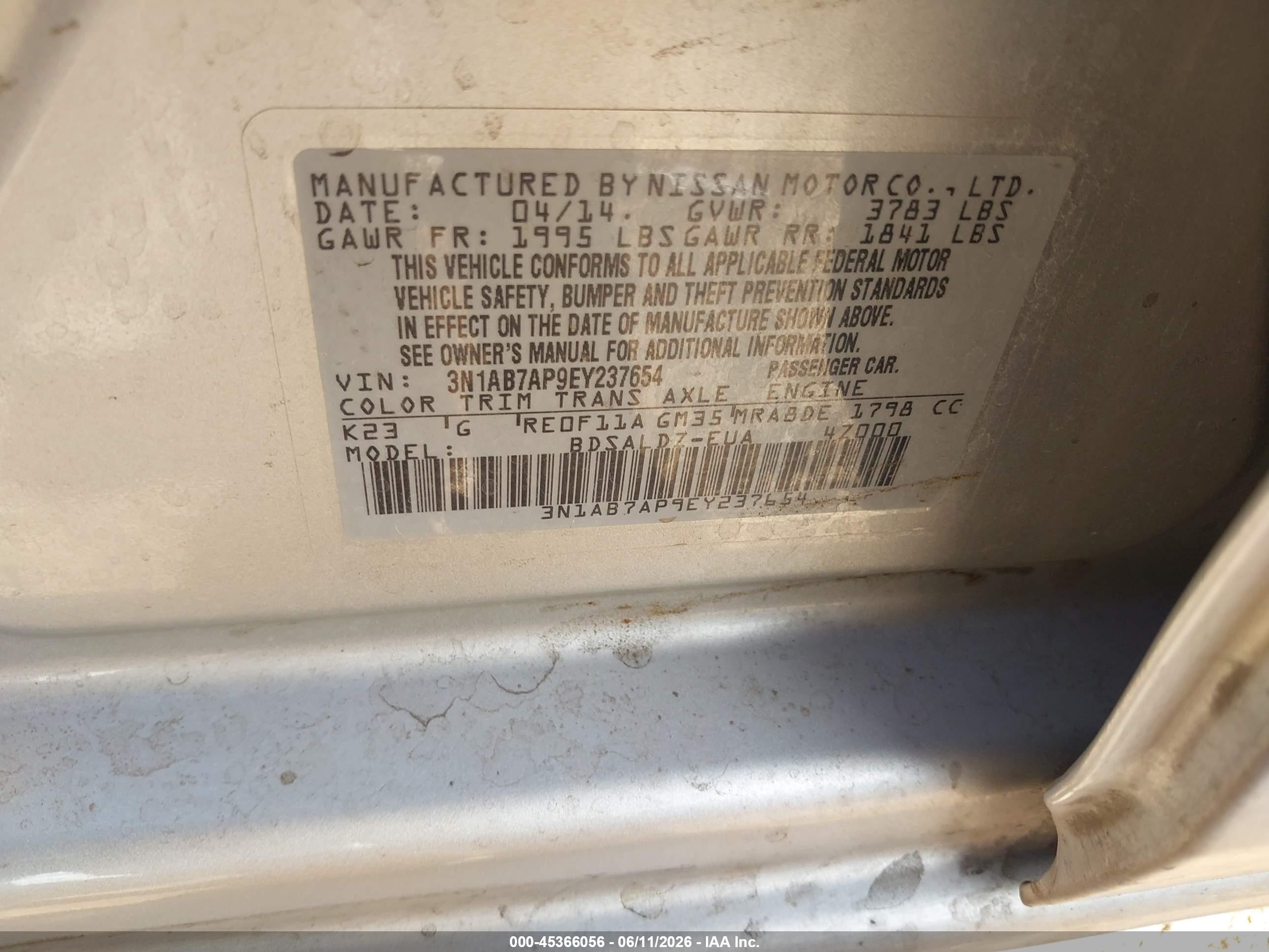 2014 Nissan Sentra Sv Серебряный vin: 3N1AB7AP9EY237654