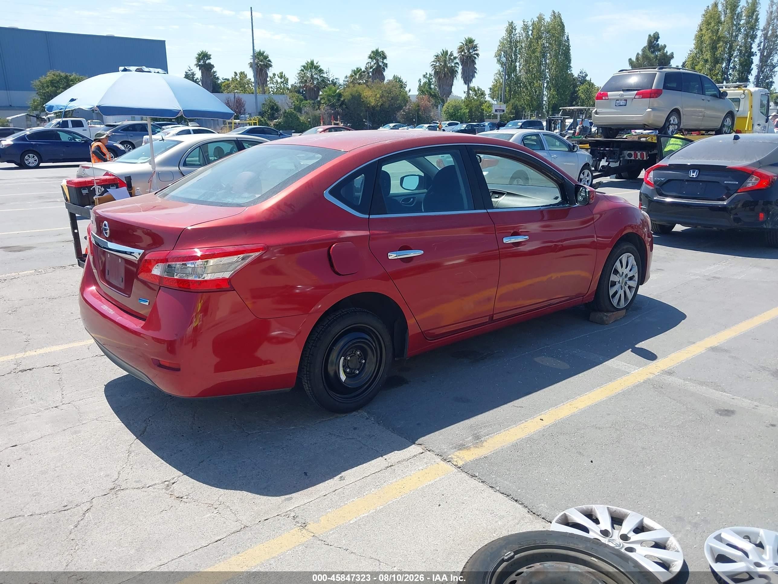 2014 Nissan Sentra S Red vin: 3N1AB7AP9EY242076