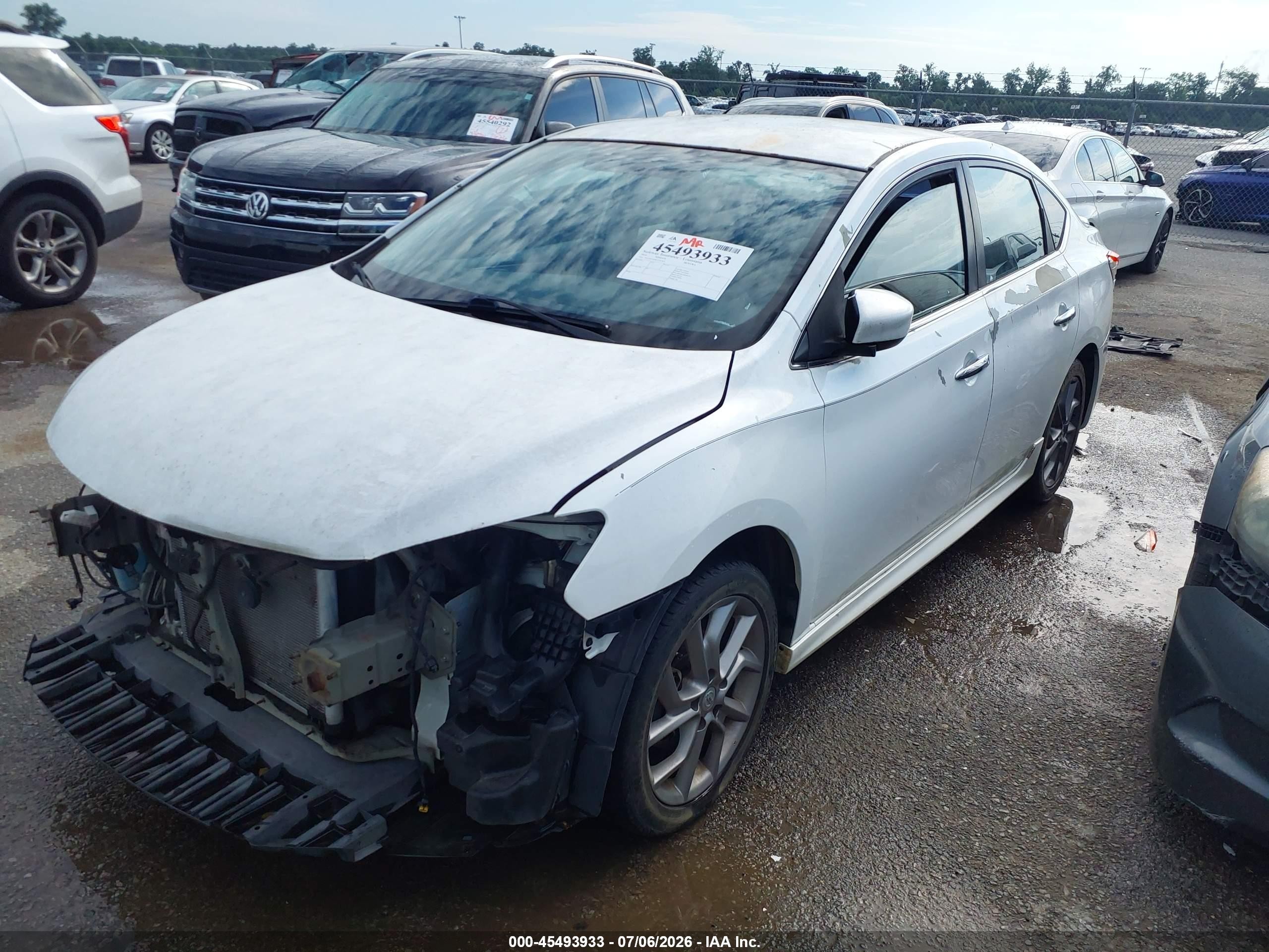 2014 Nissan Sentra Sr White vin: 3N1AB7AP9EY247651