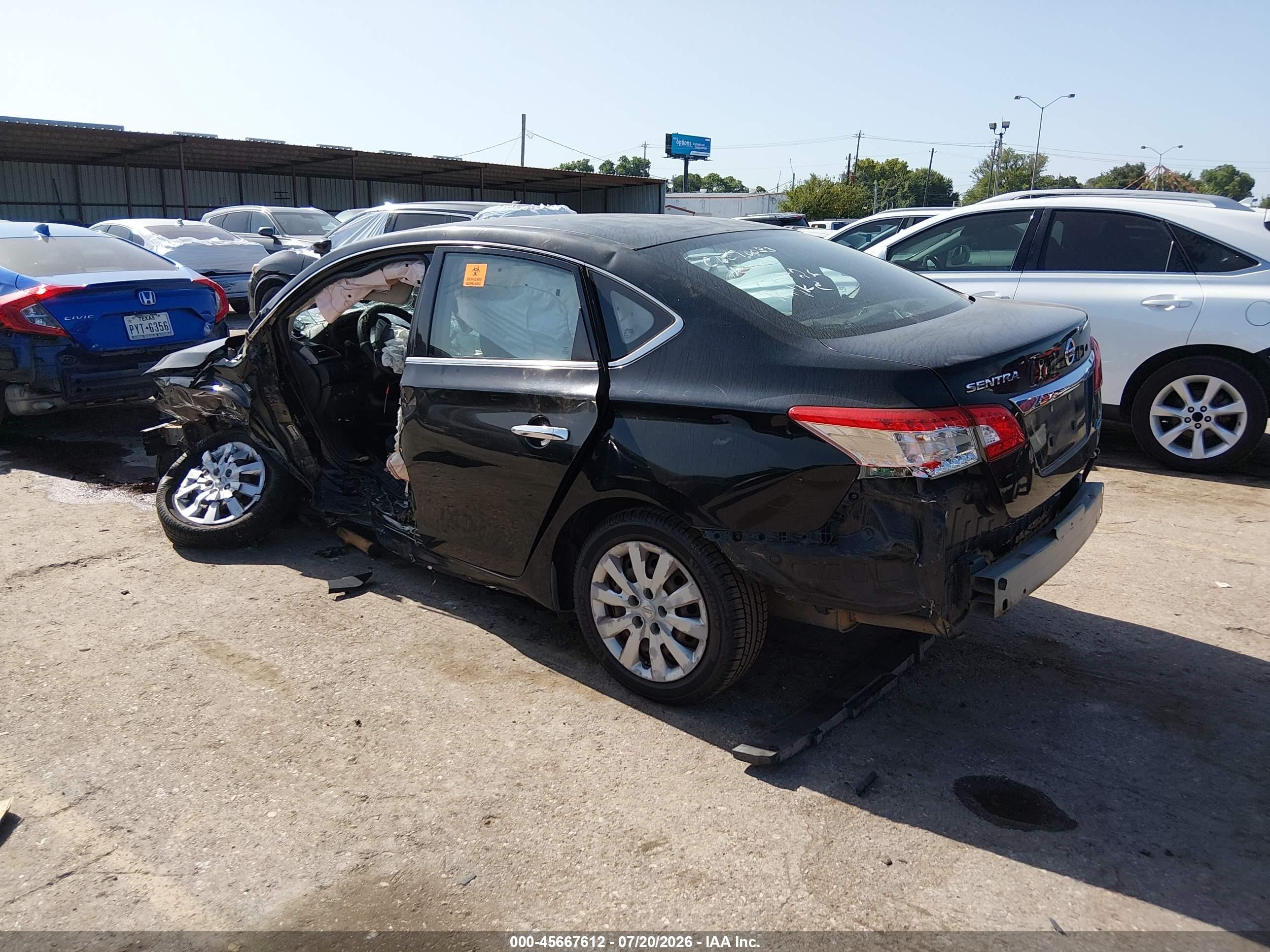2014 Nissan Sentra Fe+ S/fe+ Sv/s/sl/sr/sv Black vin: 3N1AB7AP9EY269973