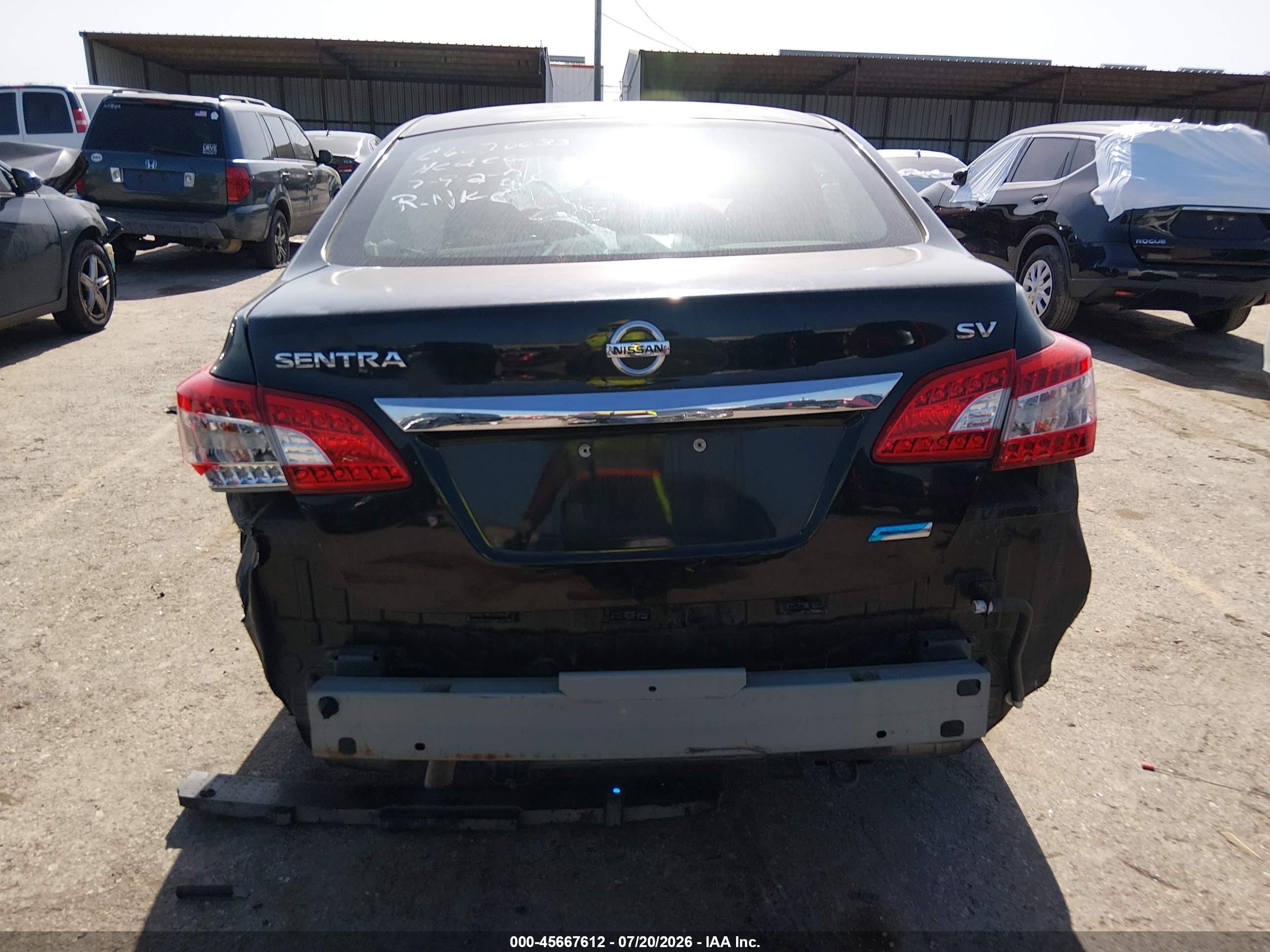 2014 Nissan Sentra Fe+ S/fe+ Sv/s/sl/sr/sv Black vin: 3N1AB7AP9EY269973