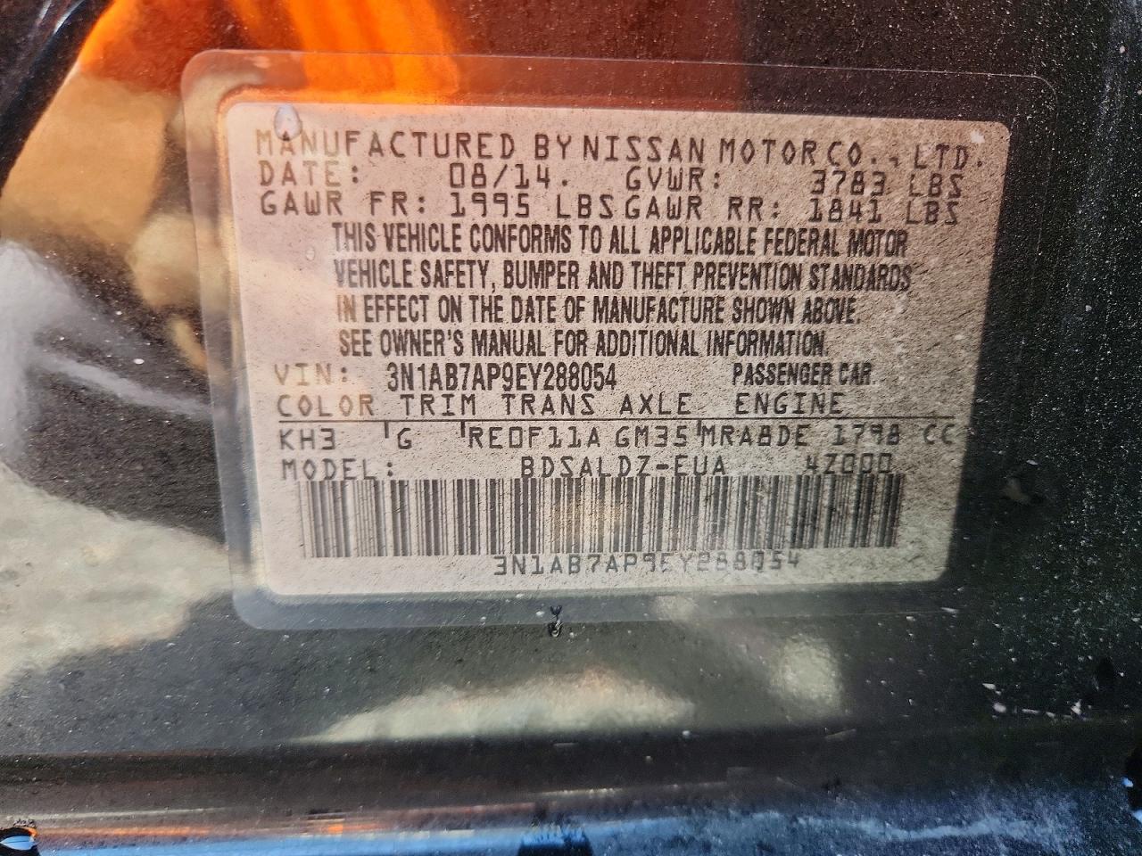 2014 Nissan Sentra Sv Черный vin: 3N1AB7AP9EY288054