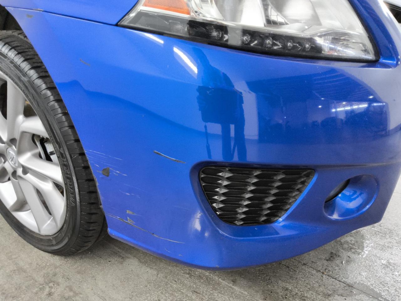 2014 Nissan Sentra Sr Blue vin: 3N1AB7AP9EY303412 Damage: Front Bumper, Heavy Scratch, > 12 Inches