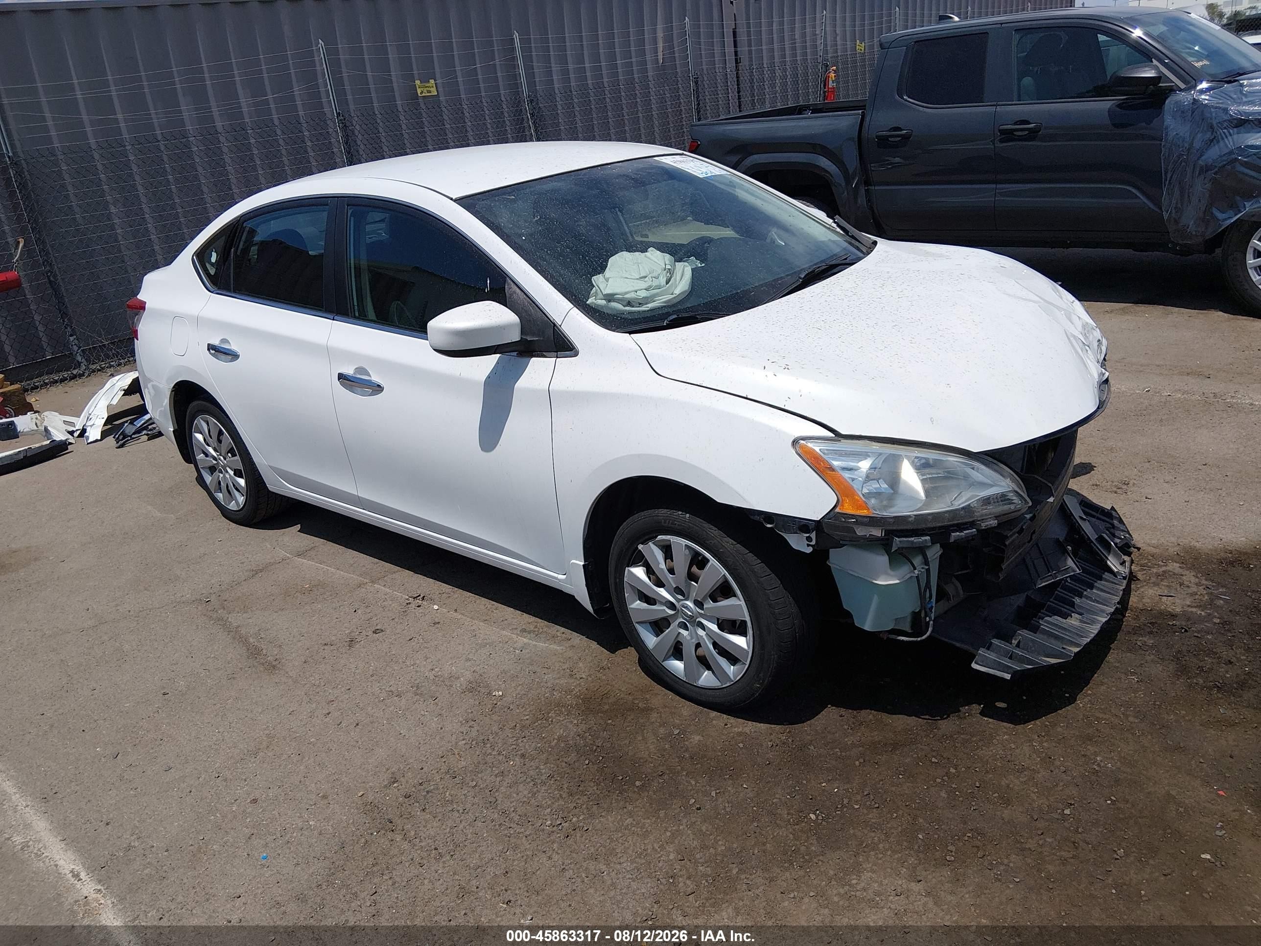 2014 Nissan Sentra Sv White vin: 3N1AB7AP9EY323630