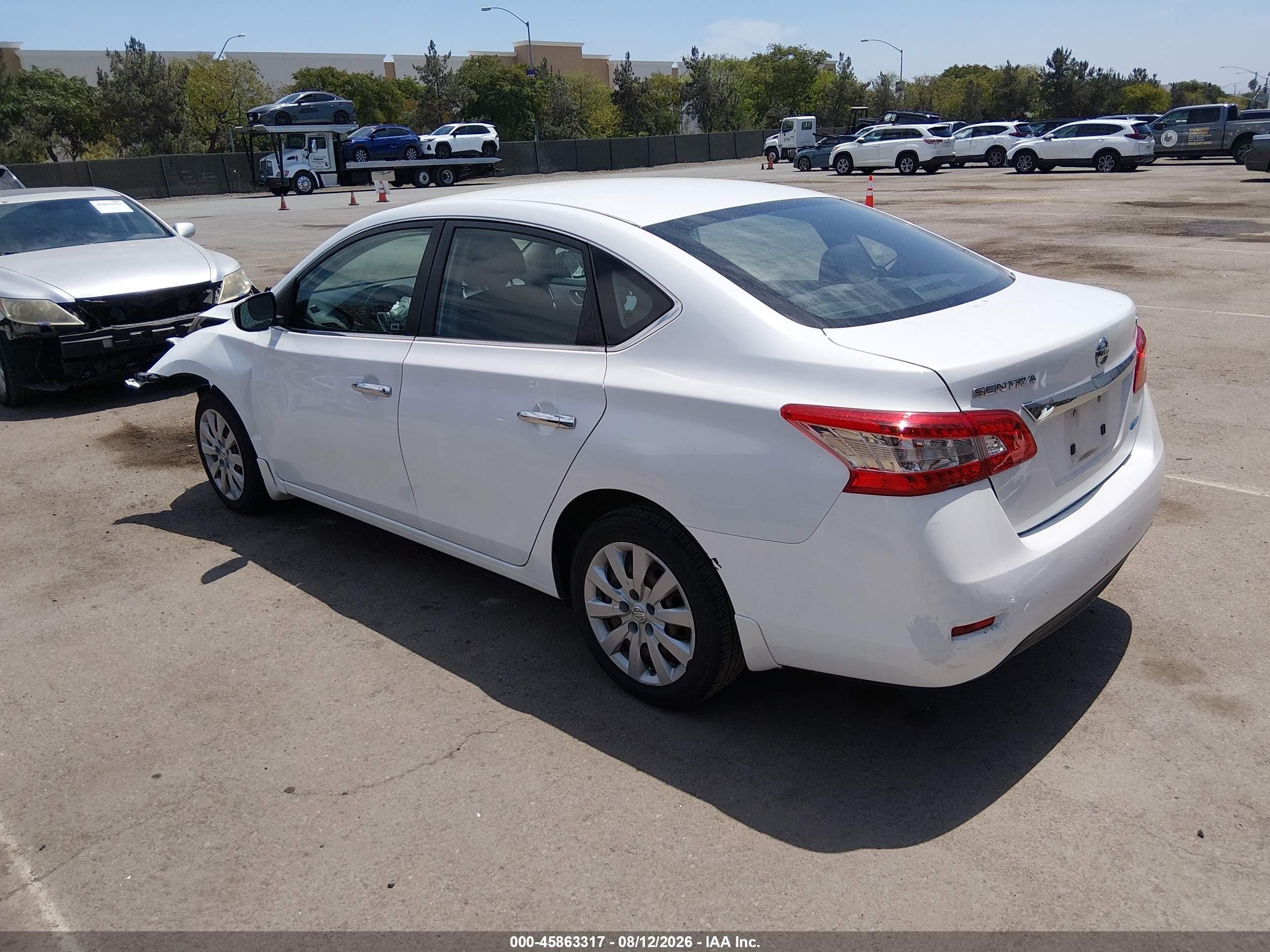 2014 Nissan Sentra Sv White vin: 3N1AB7AP9EY323630