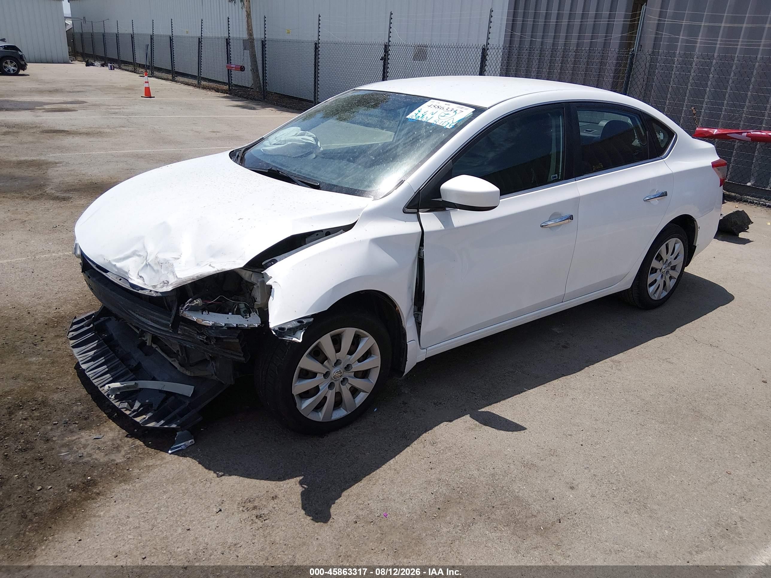 2014 Nissan Sentra Sv White vin: 3N1AB7AP9EY323630