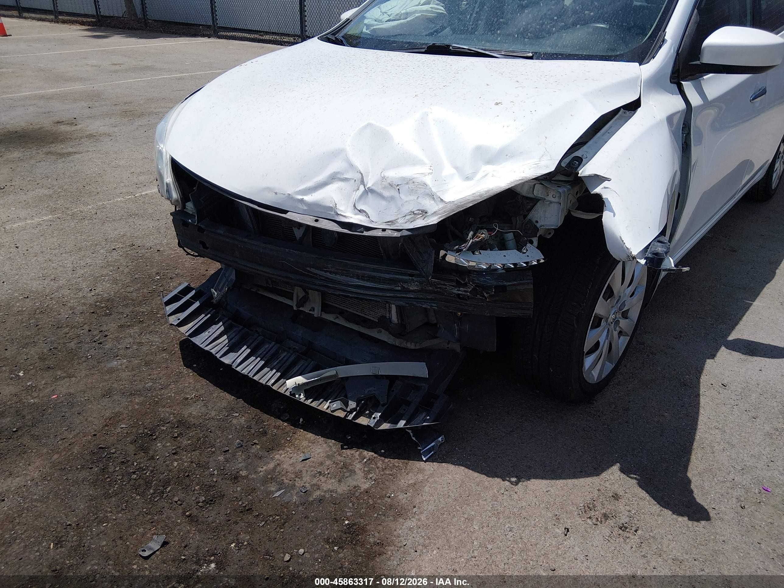 2014 Nissan Sentra Sv White vin: 3N1AB7AP9EY323630