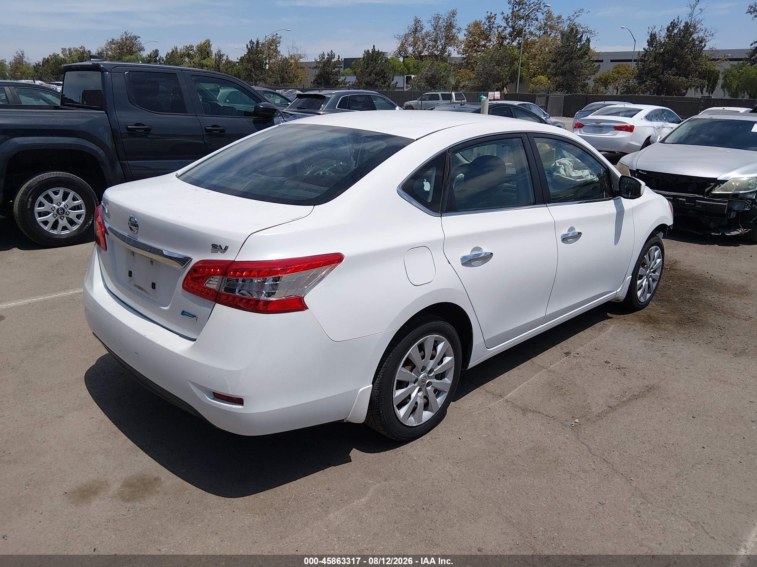 2014 Nissan Sentra Sv White vin: 3N1AB7AP9EY323630