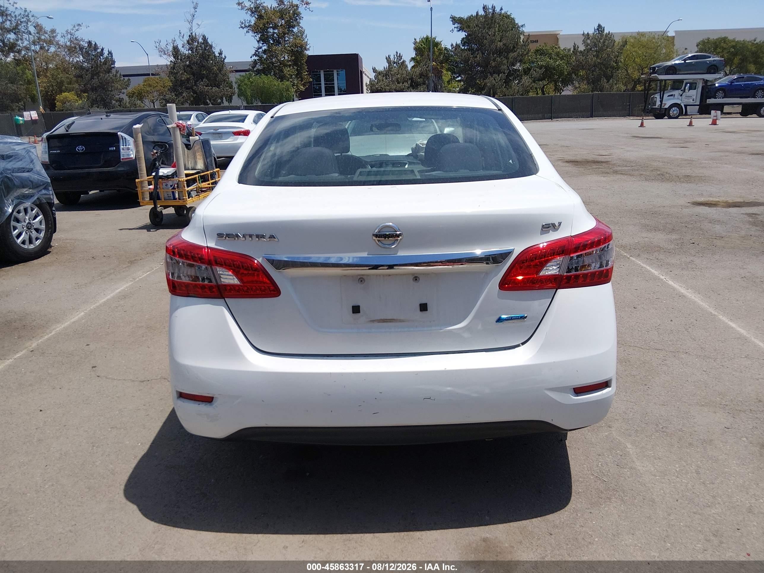2014 Nissan Sentra Sv White vin: 3N1AB7AP9EY323630
