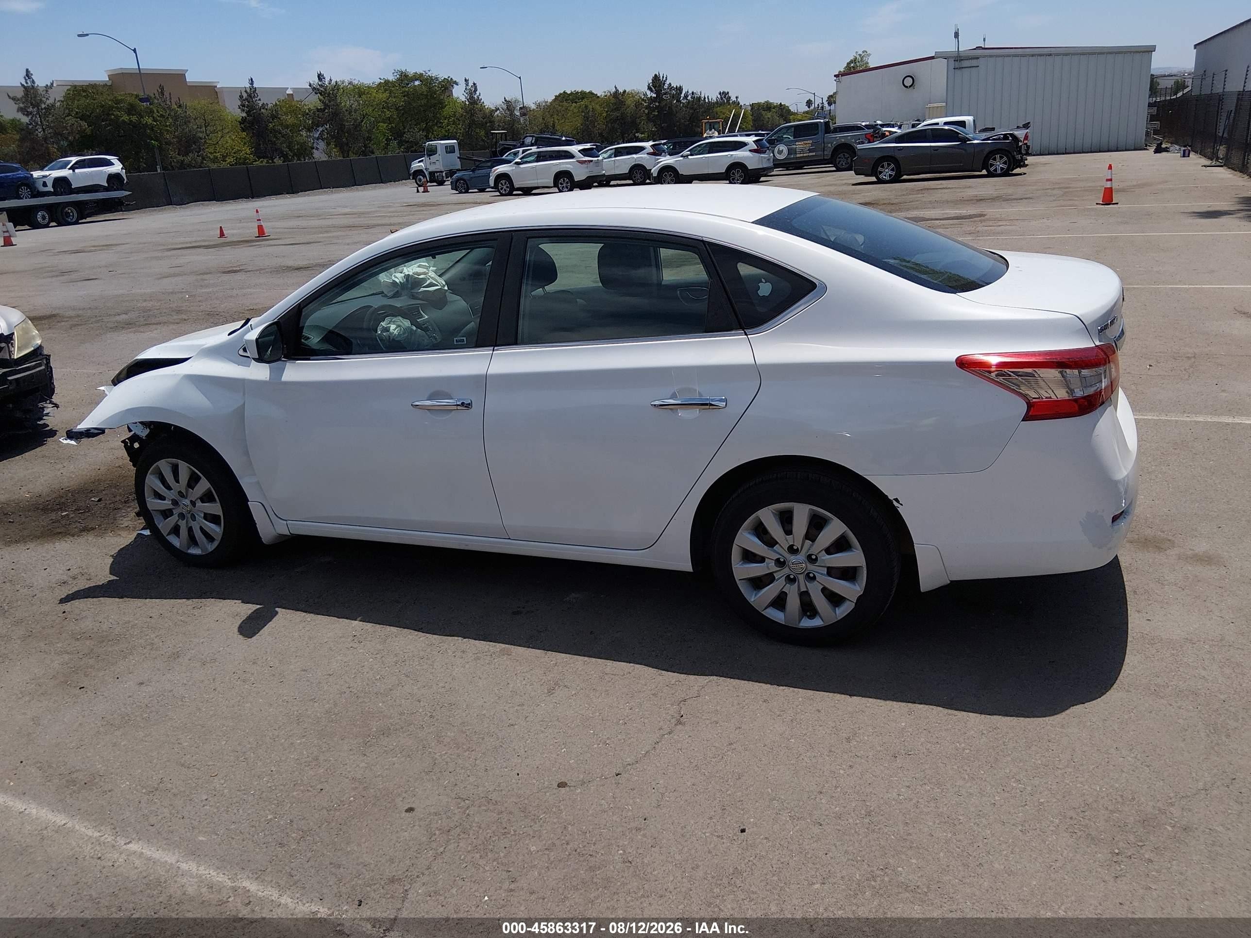 2014 Nissan Sentra Sv White vin: 3N1AB7AP9EY323630