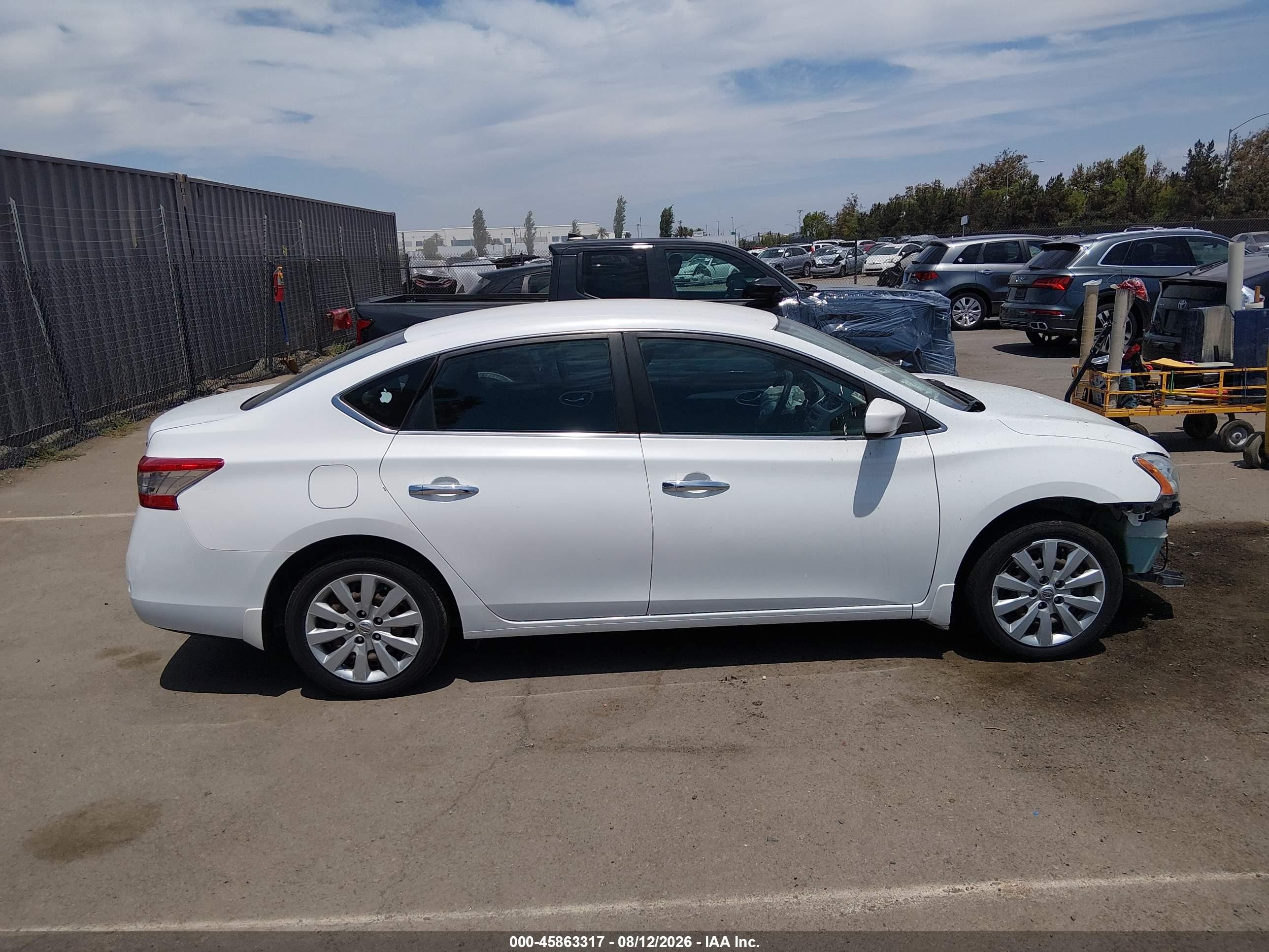 2014 Nissan Sentra Sv White vin: 3N1AB7AP9EY323630