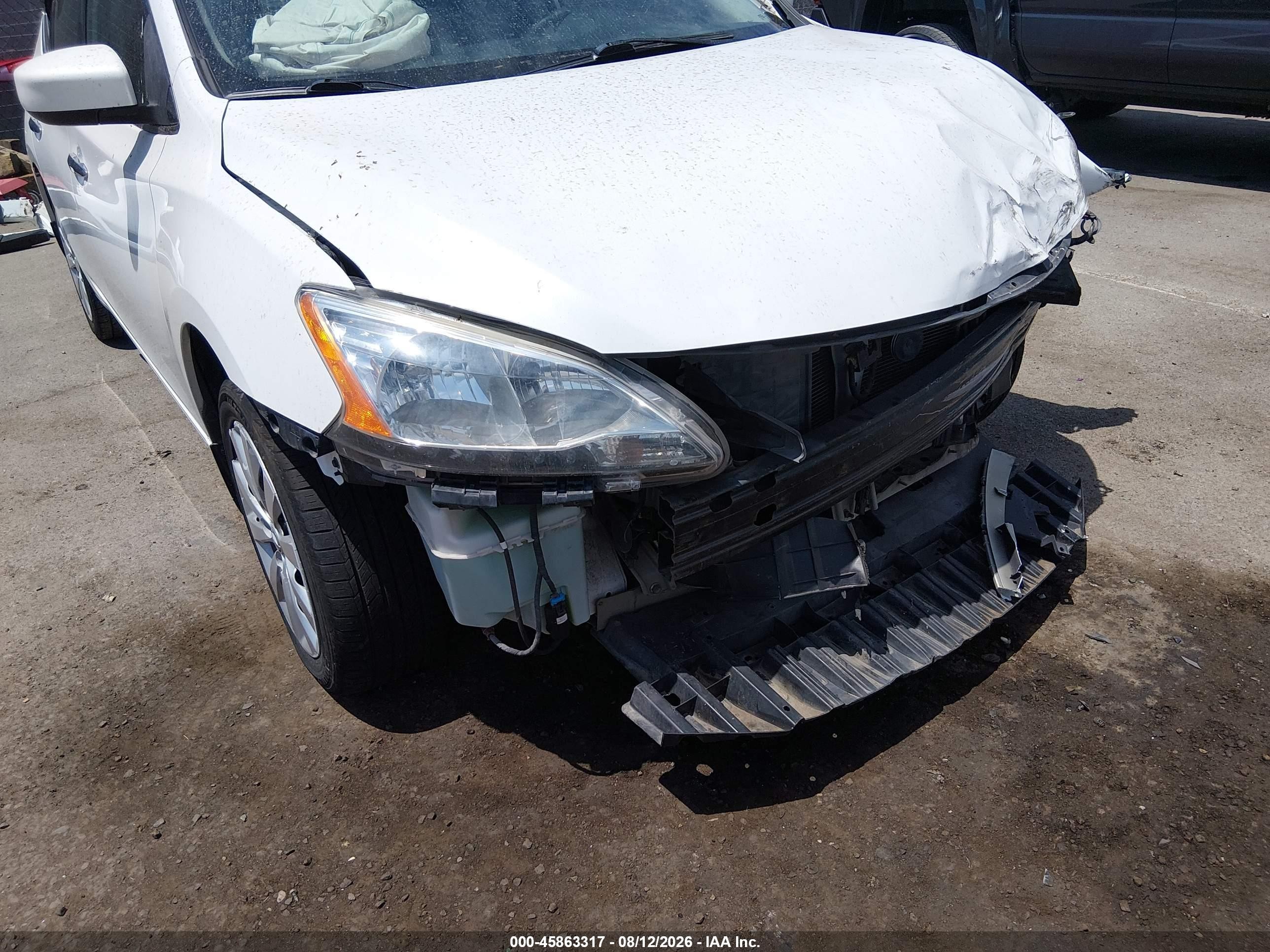 2014 Nissan Sentra Sv White vin: 3N1AB7AP9EY323630
