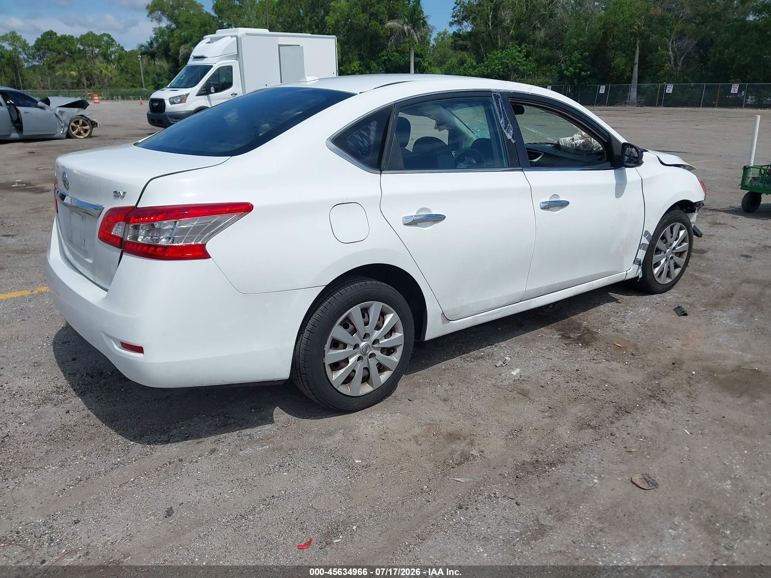 2015 Nissan Sentra Fe+ S/s/sl/sr/sv White vin: 3N1AB7AP9FL633243