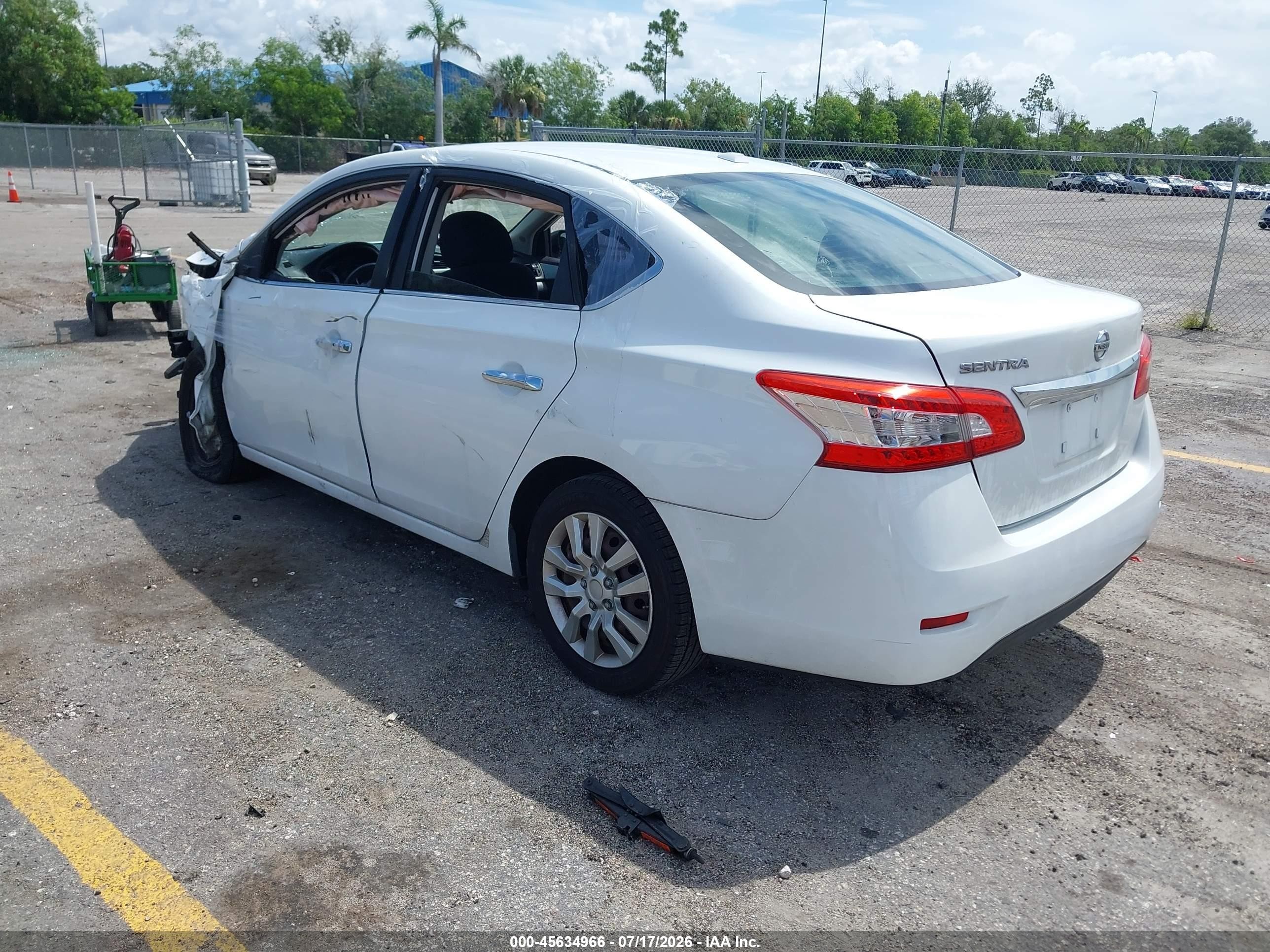 2015 Nissan Sentra Fe+ S/s/sl/sr/sv White vin: 3N1AB7AP9FL633243