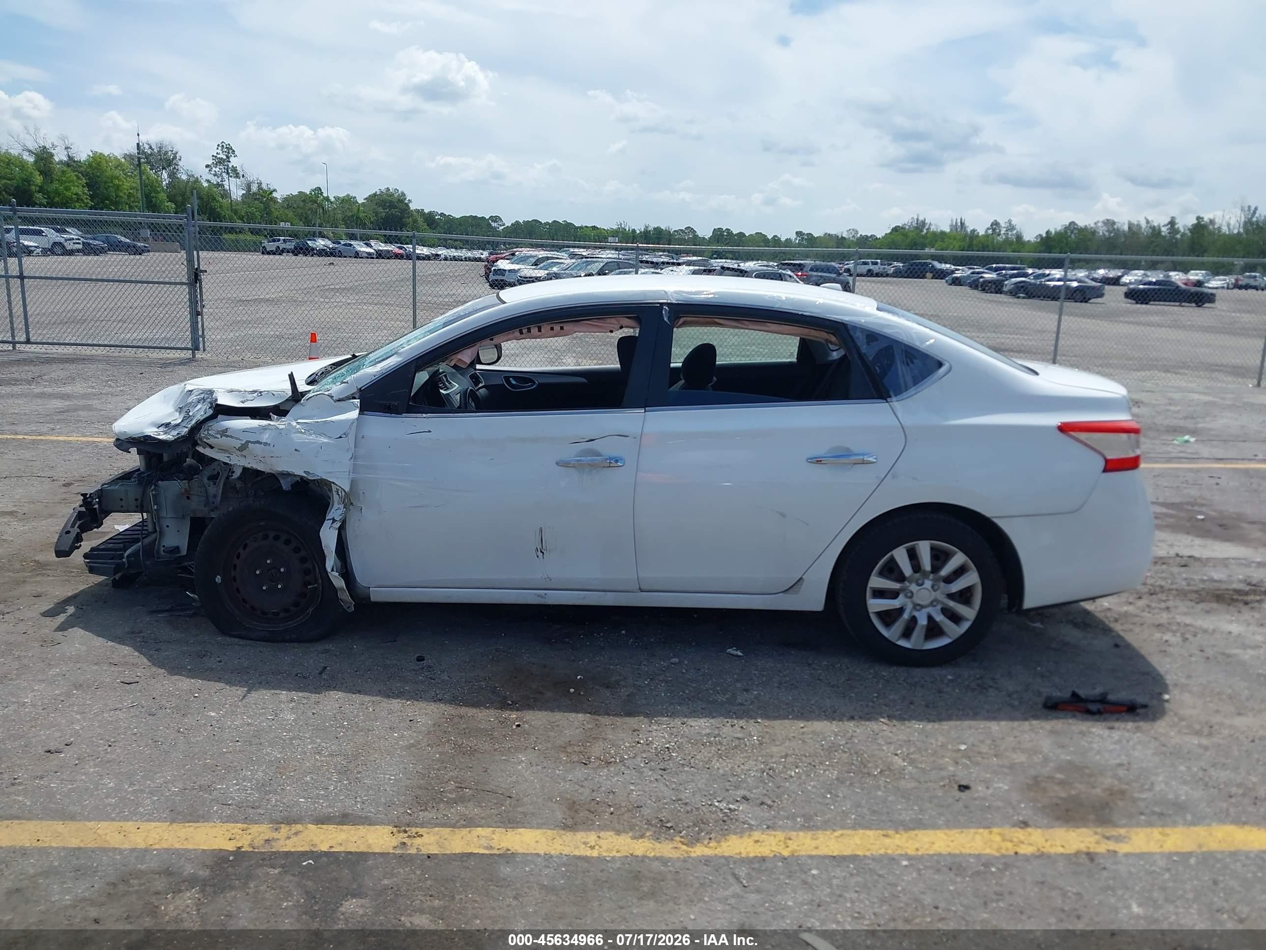 2015 Nissan Sentra Fe+ S/s/sl/sr/sv White vin: 3N1AB7AP9FL633243