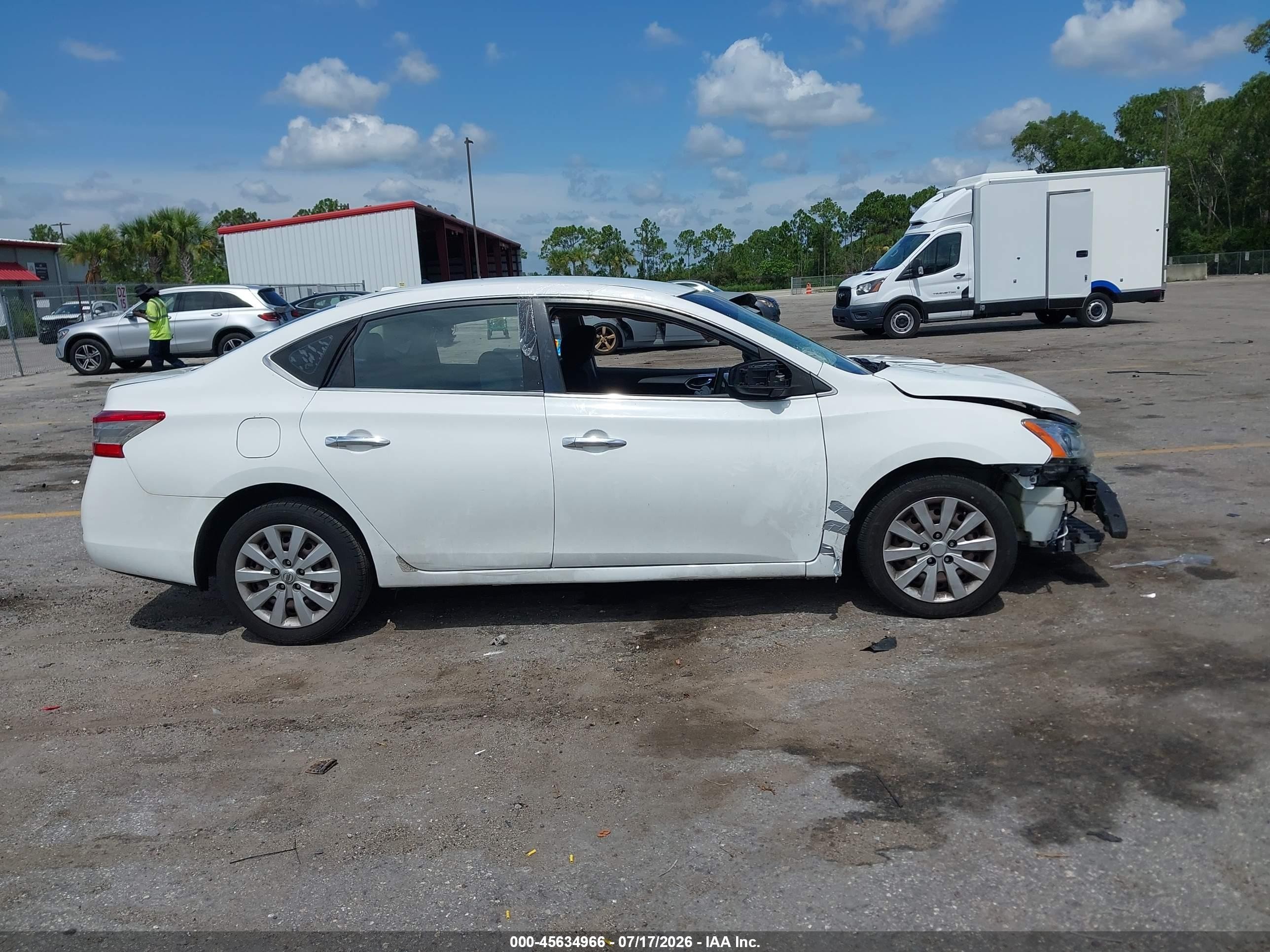 2015 Nissan Sentra Fe+ S/s/sl/sr/sv White vin: 3N1AB7AP9FL633243