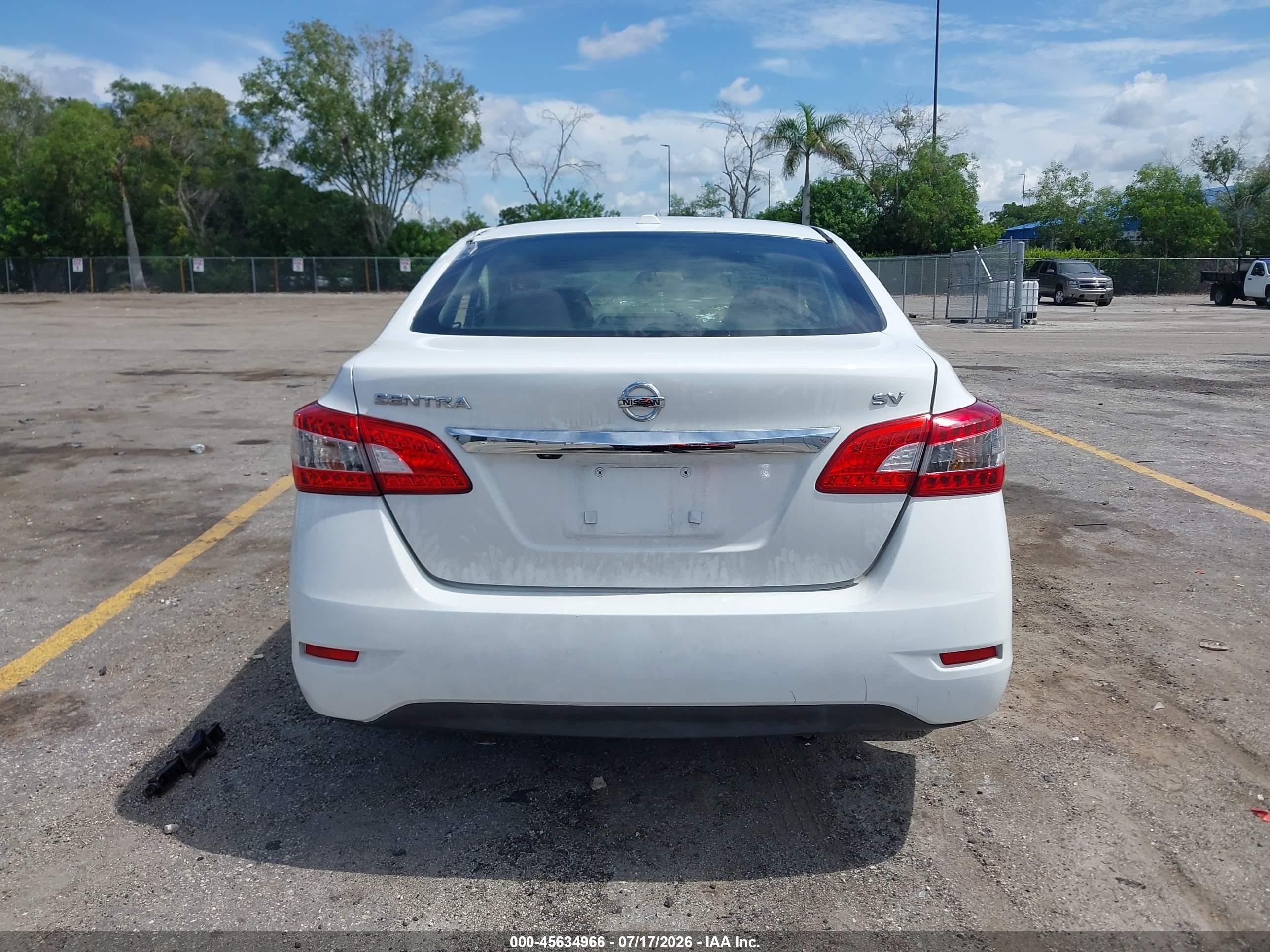 2015 Nissan Sentra Fe+ S/s/sl/sr/sv White vin: 3N1AB7AP9FL633243