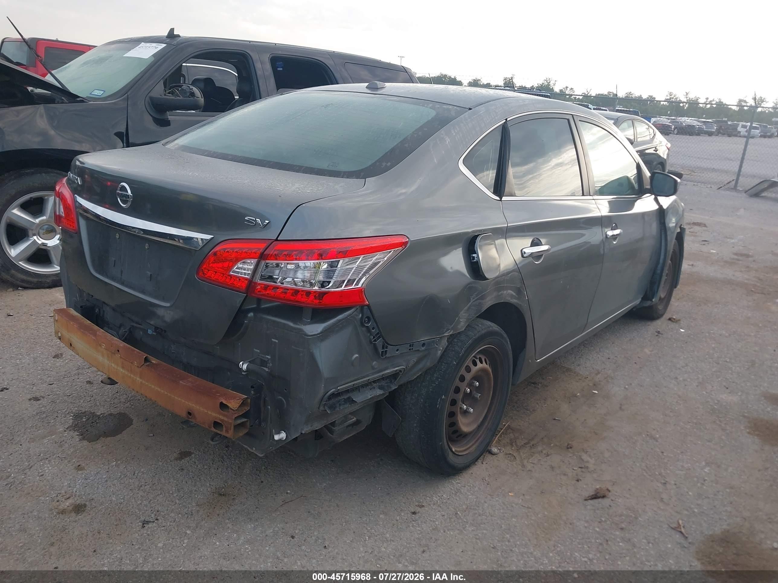 2015 Nissan Sentra Fe+ S/s/sl/sr/sv Gray vin: 3N1AB7AP9FL647126