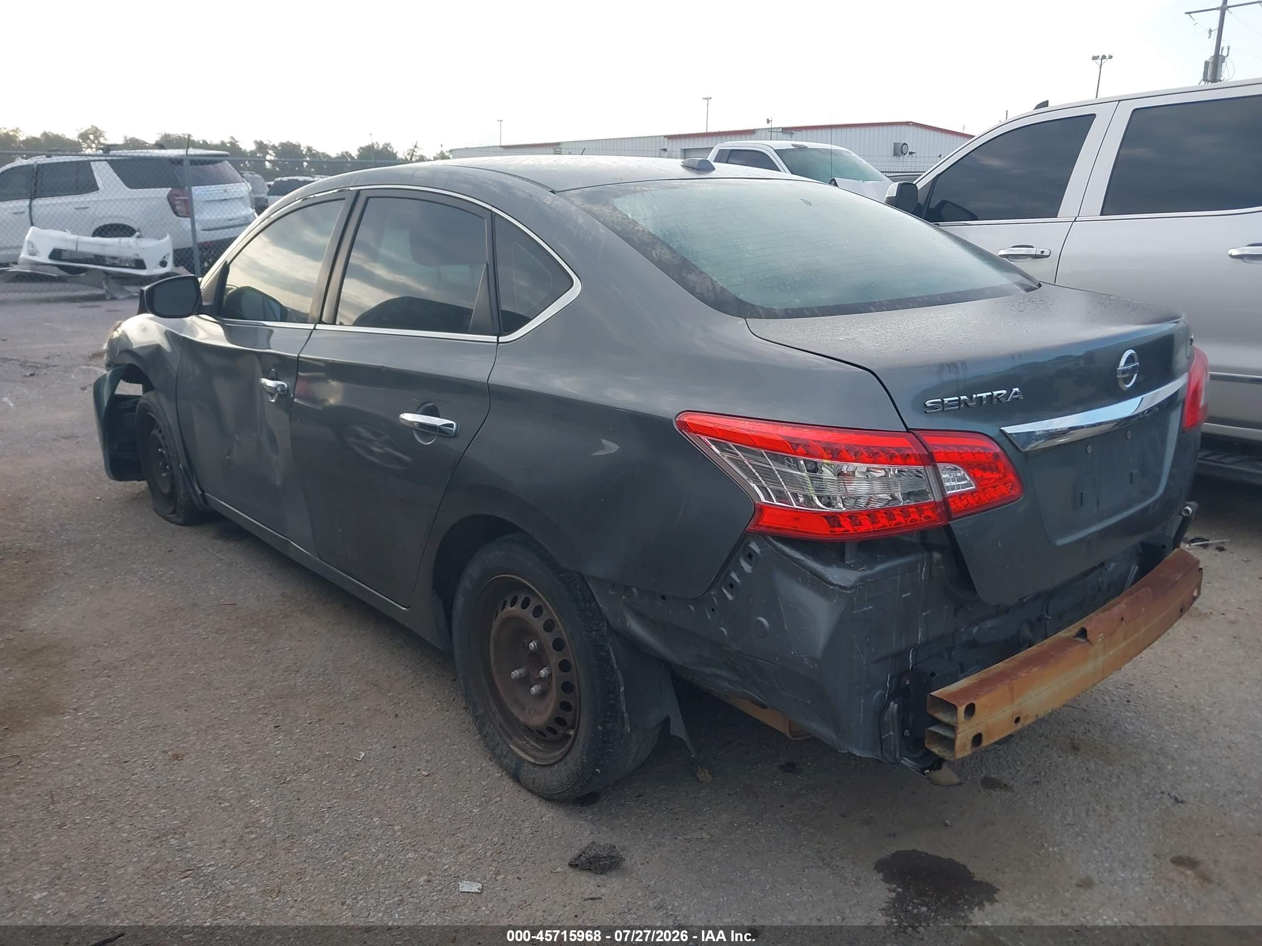 2015 Nissan Sentra Fe+ S/s/sl/sr/sv Gray vin: 3N1AB7AP9FL647126