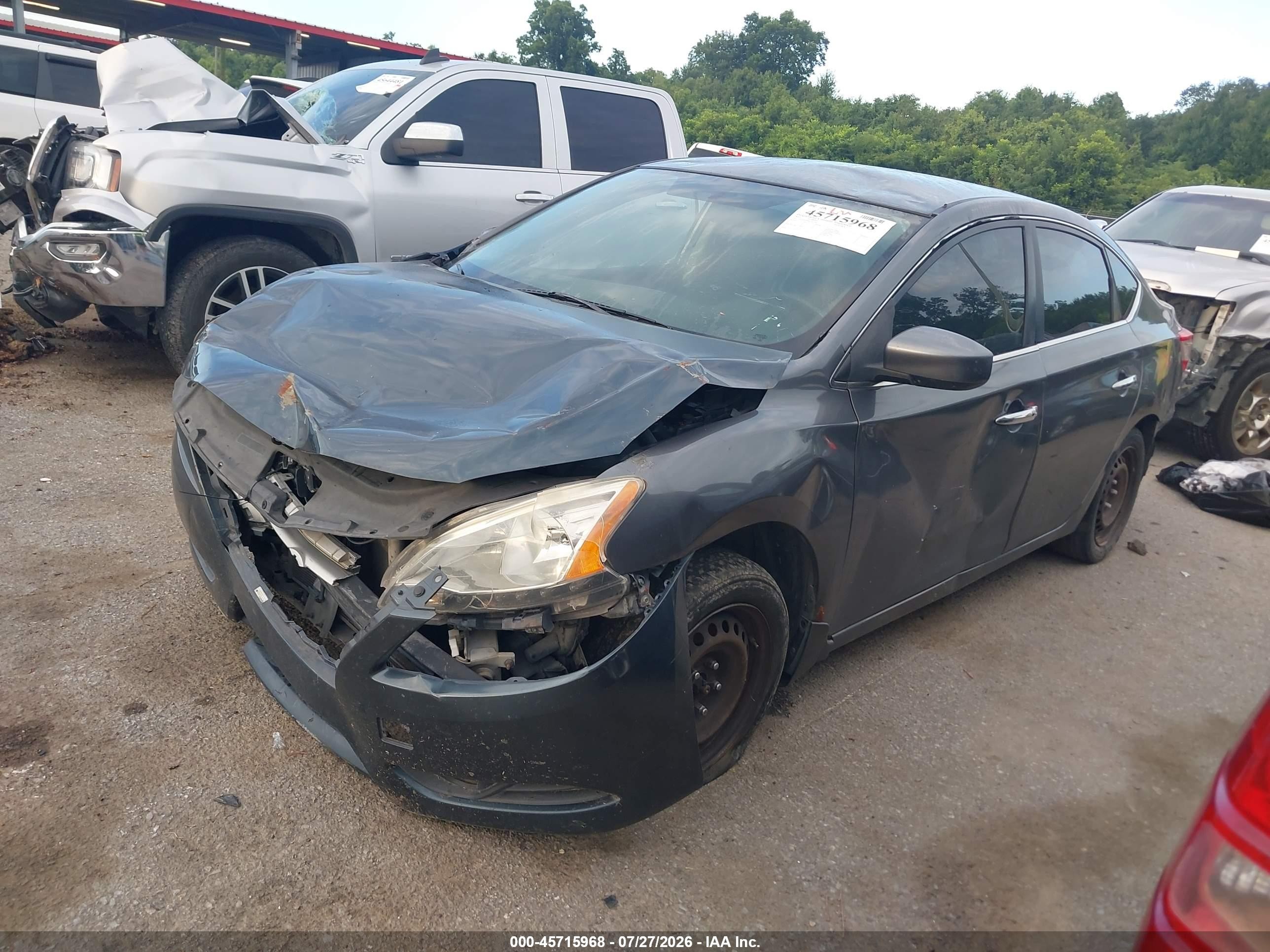 2015 Nissan Sentra Fe+ S/s/sl/sr/sv Gray vin: 3N1AB7AP9FL647126