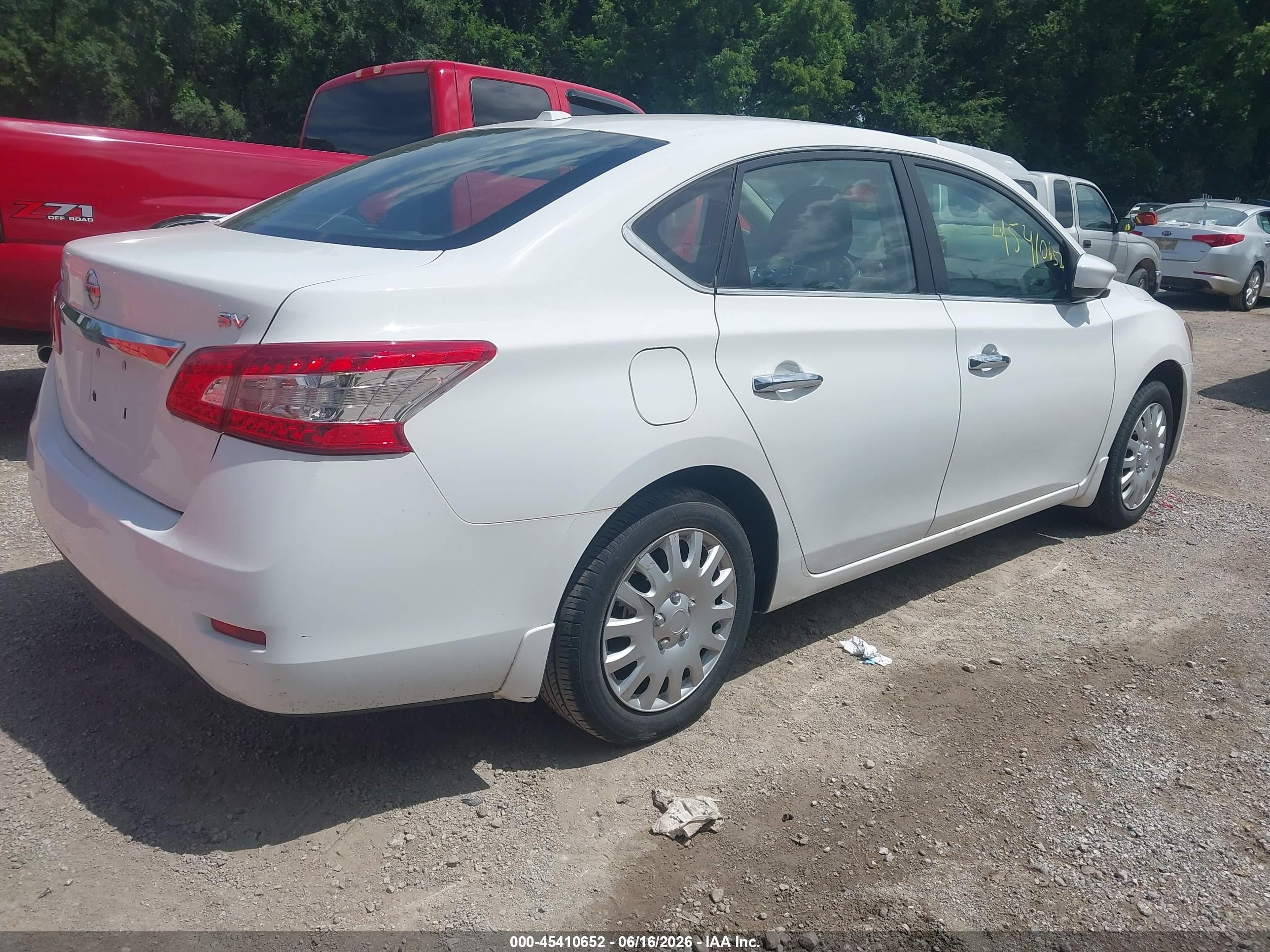 2015 Nissan Sentra Sv White vin: 3N1AB7AP9FL690137