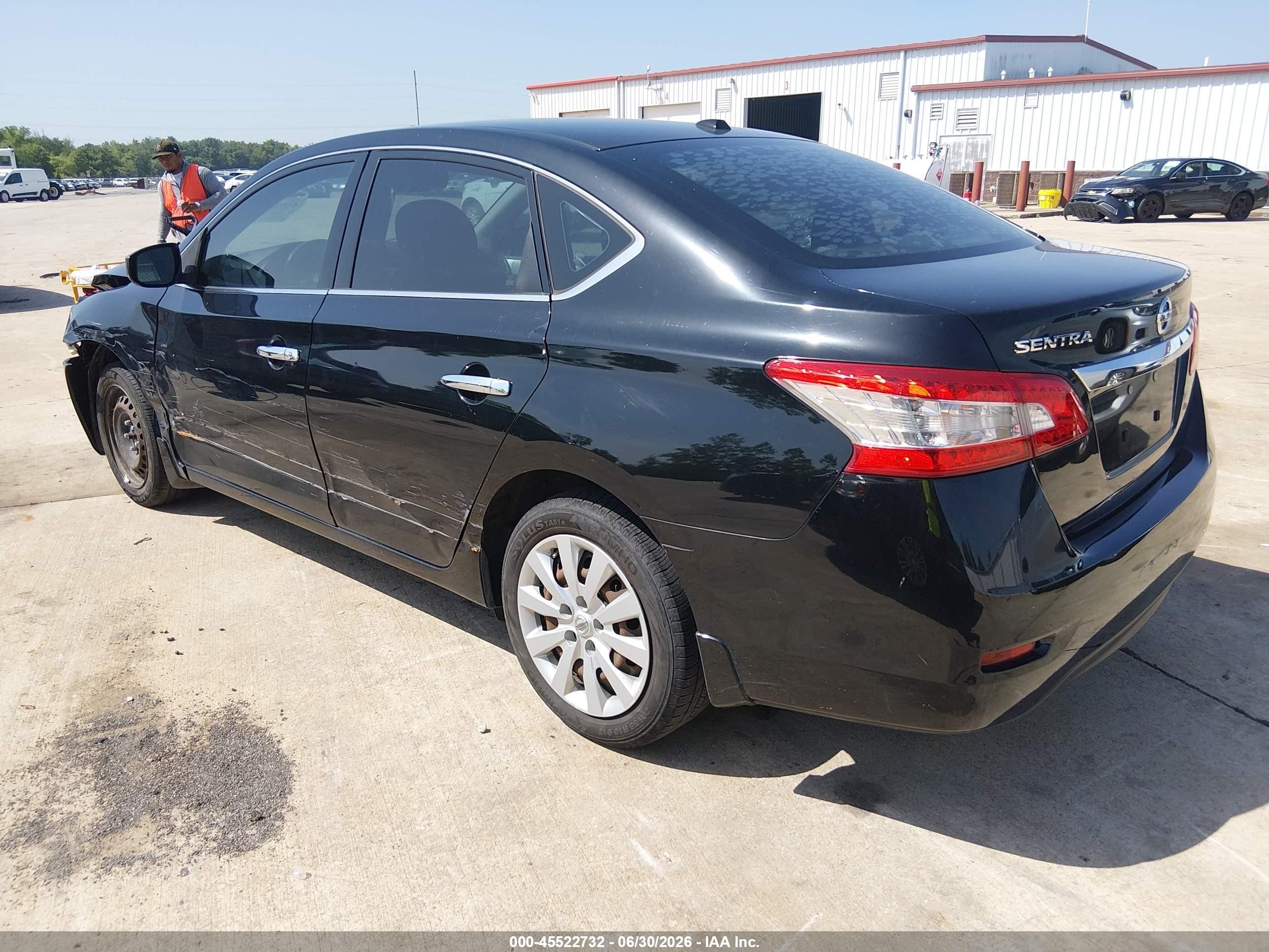 2015 Nissan Sentra Sv Black vin: 3N1AB7AP9FL693488