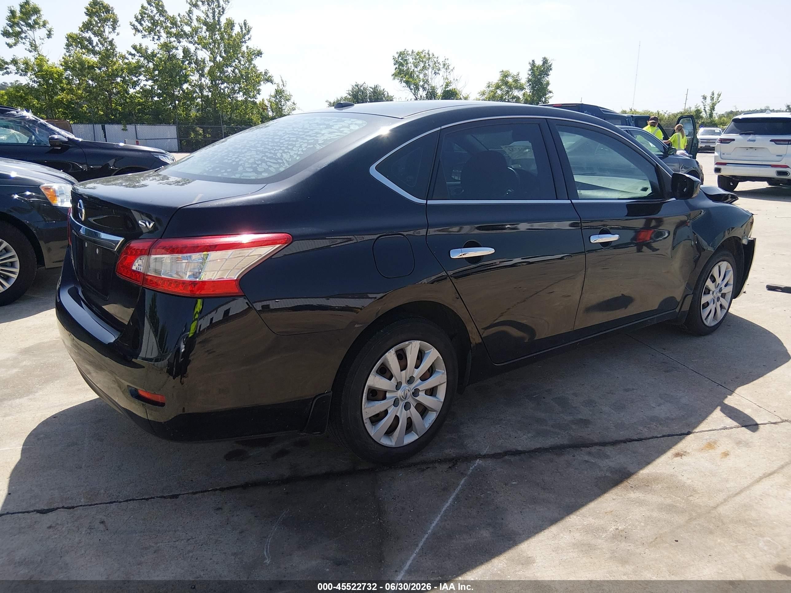 2015 Nissan Sentra Sv Black vin: 3N1AB7AP9FL693488