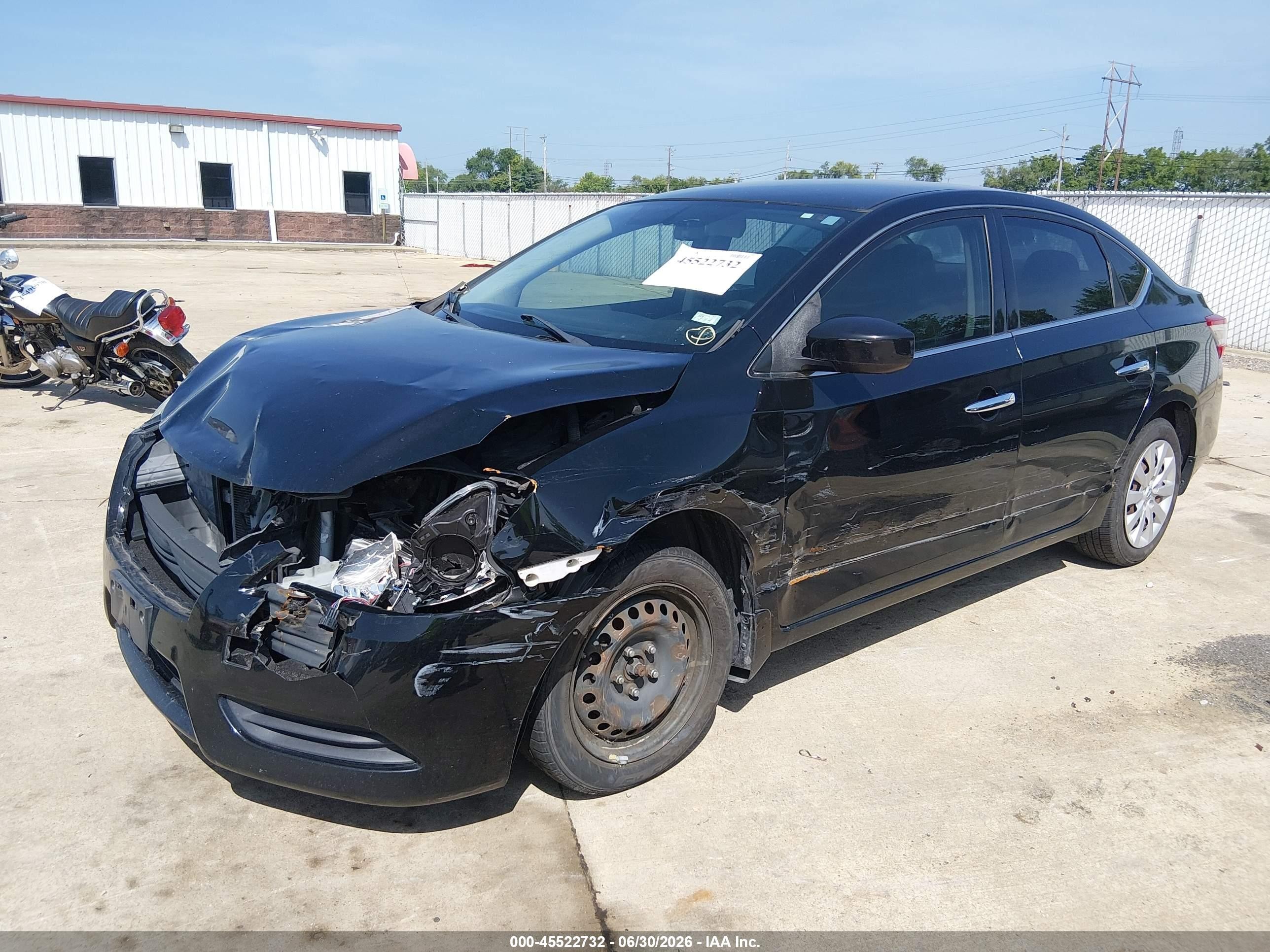 2015 Nissan Sentra Sv Black vin: 3N1AB7AP9FL693488