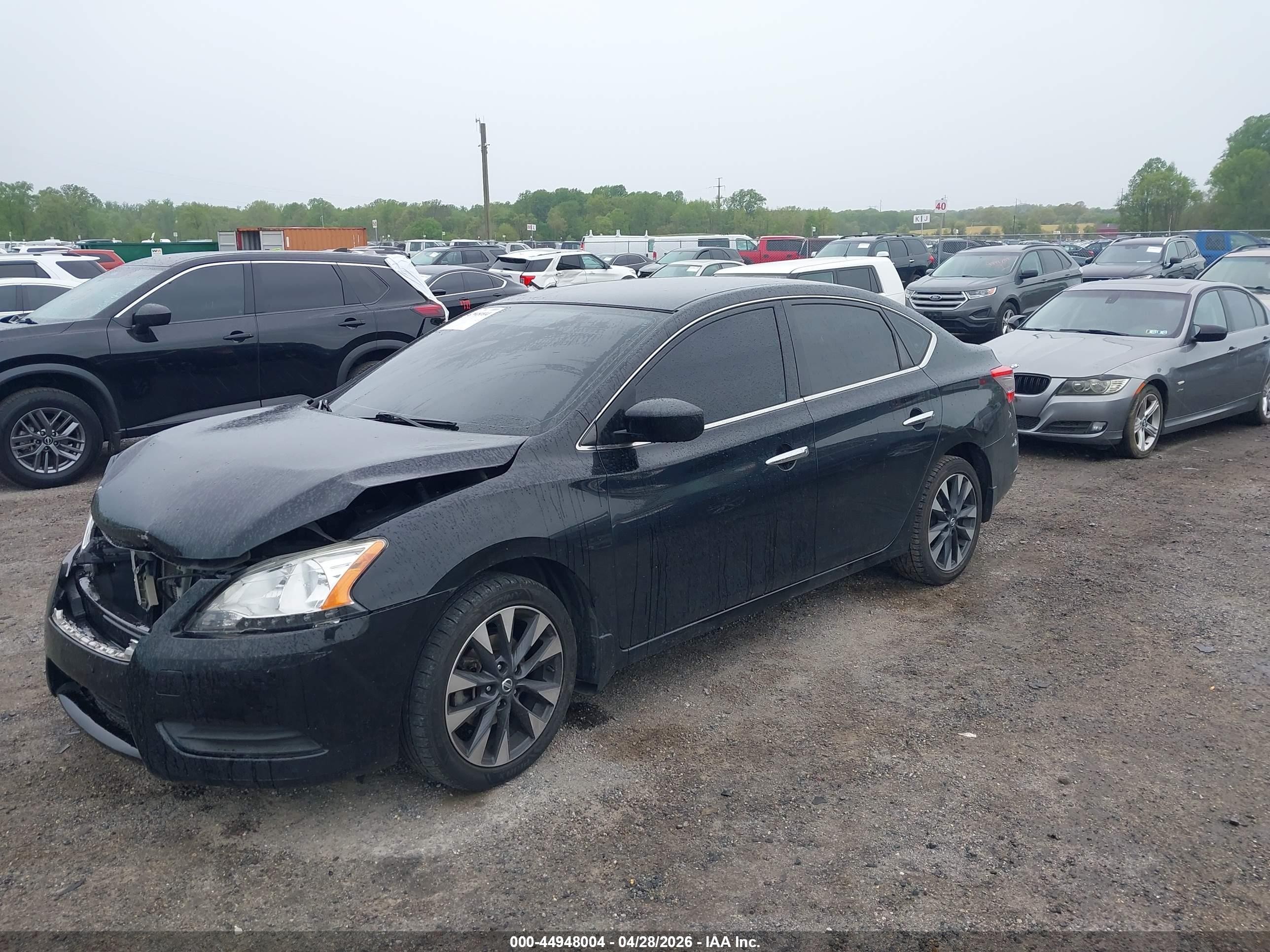 2015 Nissan Sentra S Black vin: 3N1AB7AP9FY223156