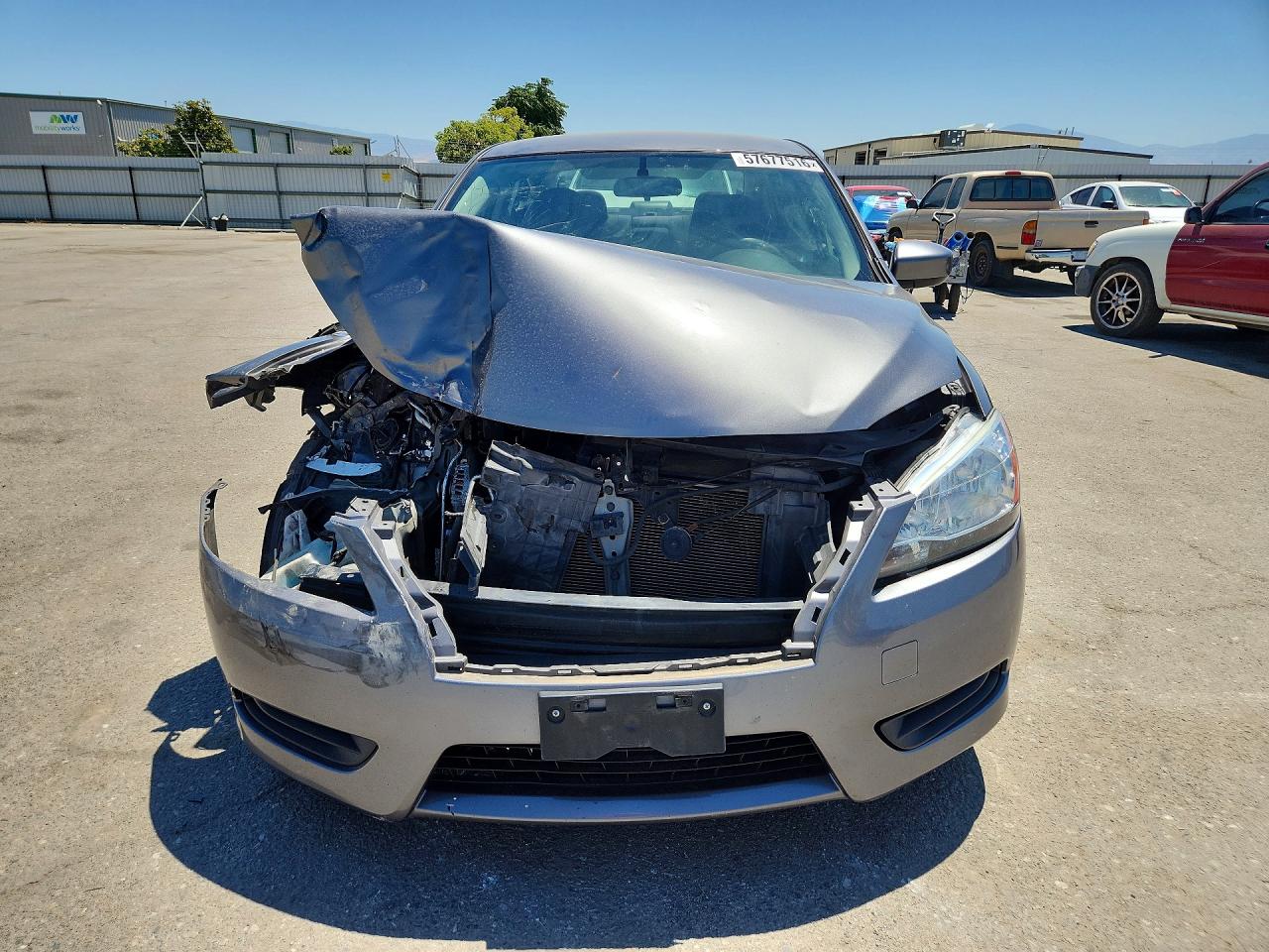2015 Nissan Sentra S Серый vin: 3N1AB7AP9FY261857