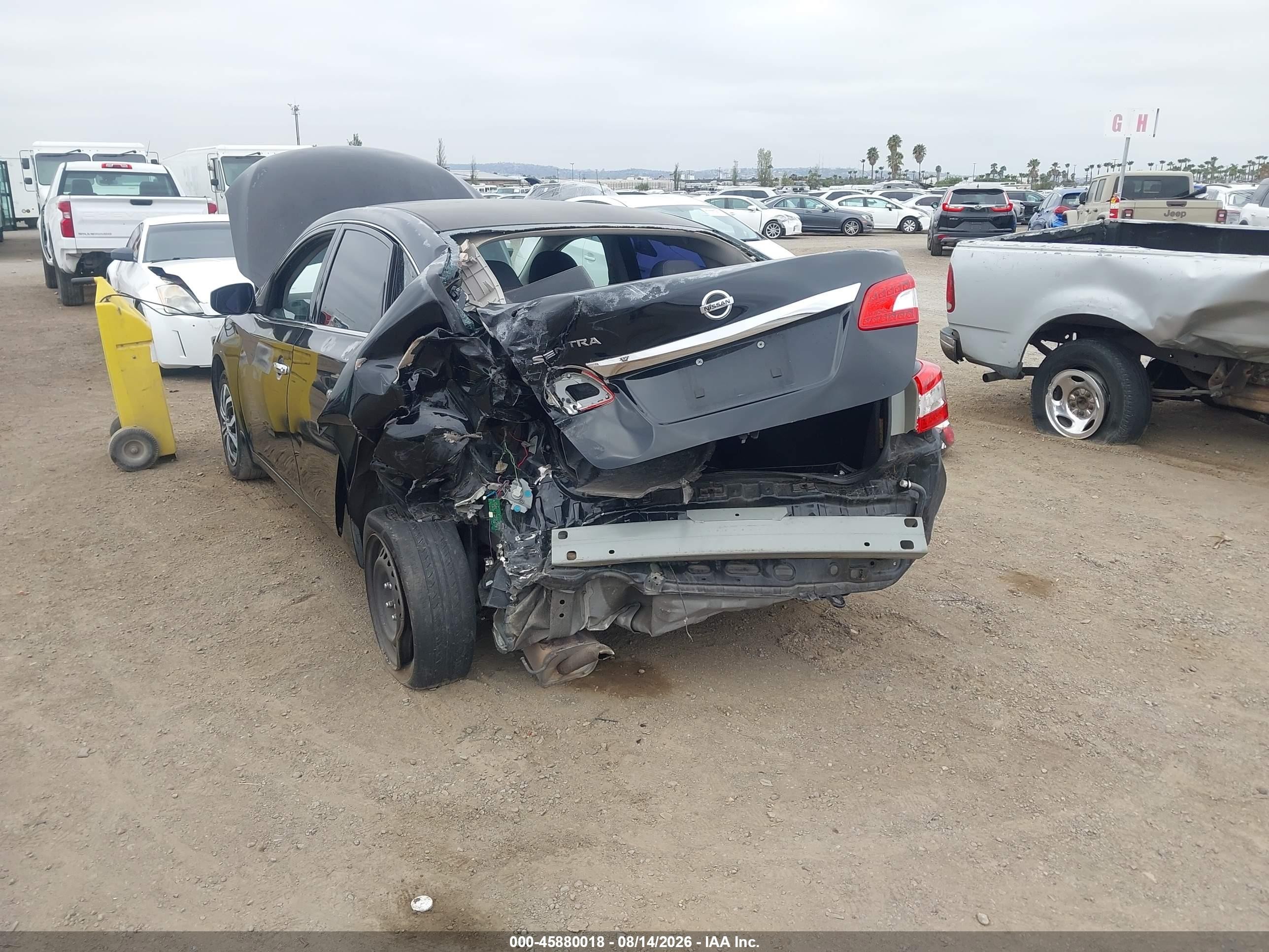 2015 Nissan Sentra S Черный vin: 3N1AB7AP9FY279193