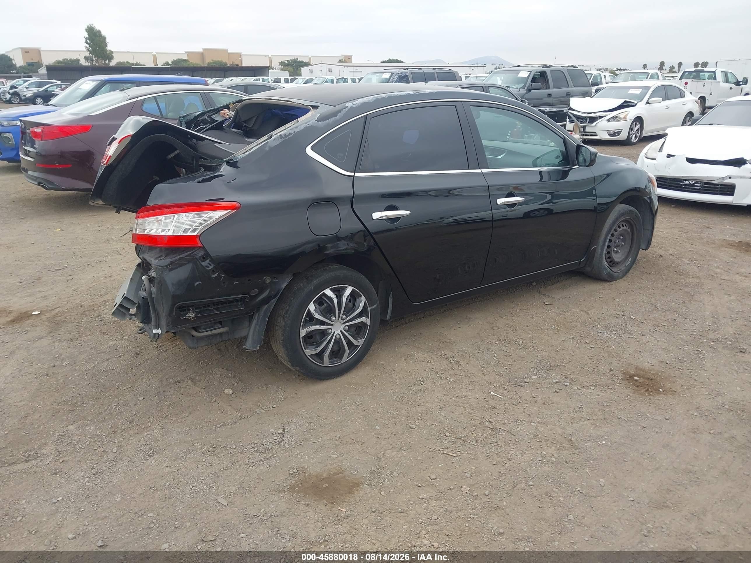 2015 Nissan Sentra S Черный vin: 3N1AB7AP9FY279193
