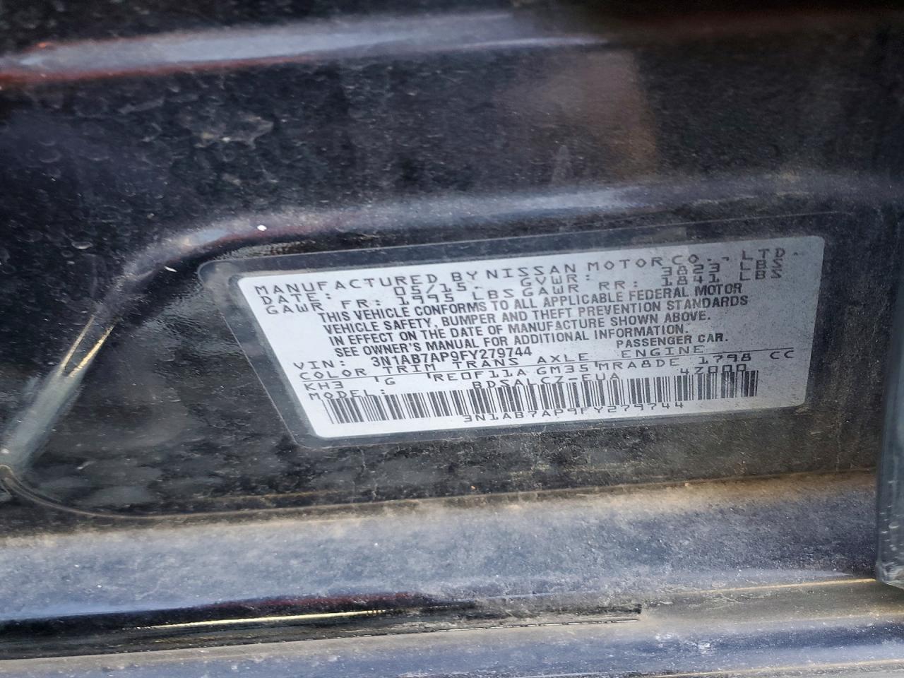 2015 Nissan Sentra S Синий vin: 3N1AB7AP9FY279744